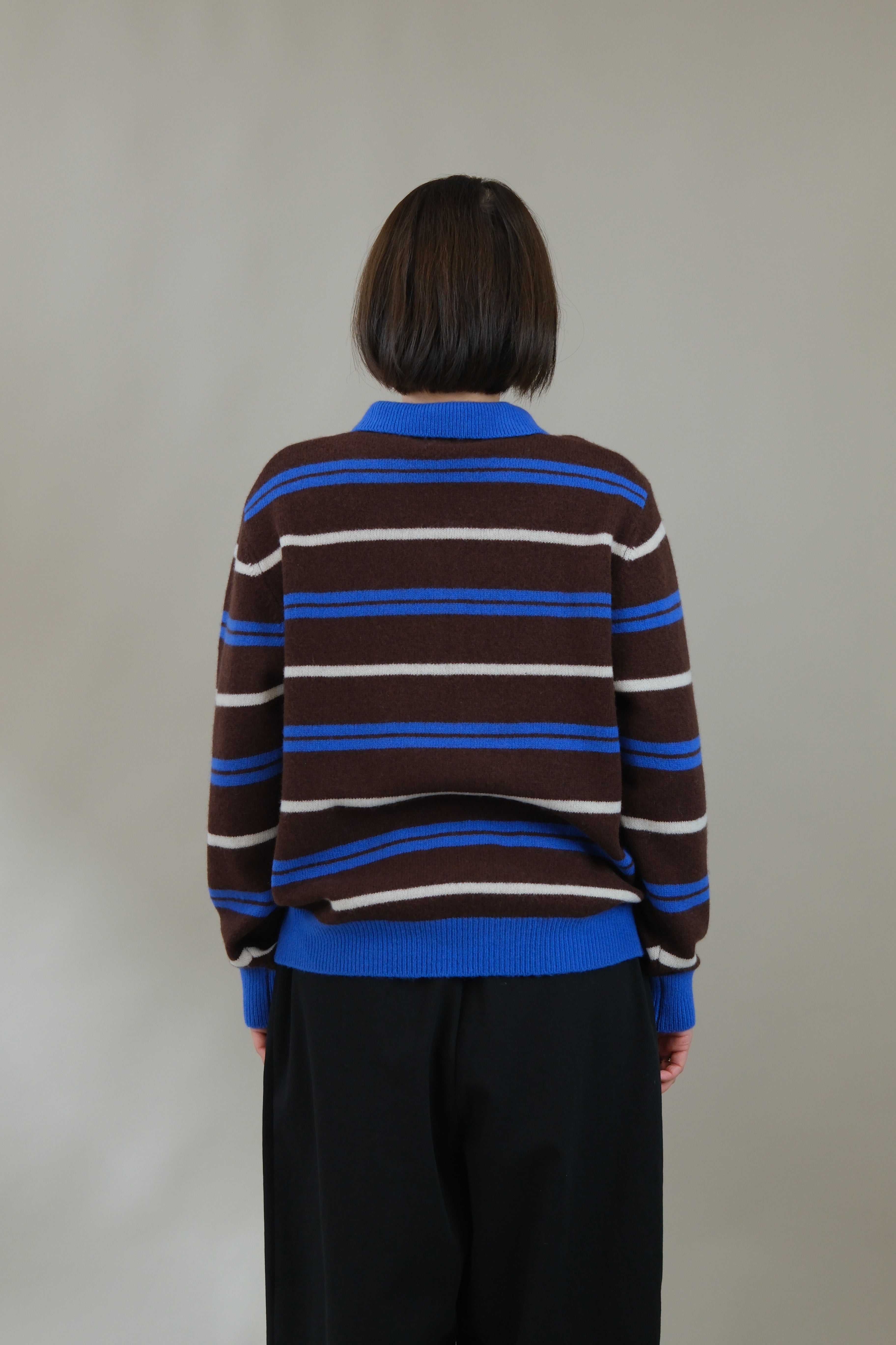 Yonni striped polo sweater