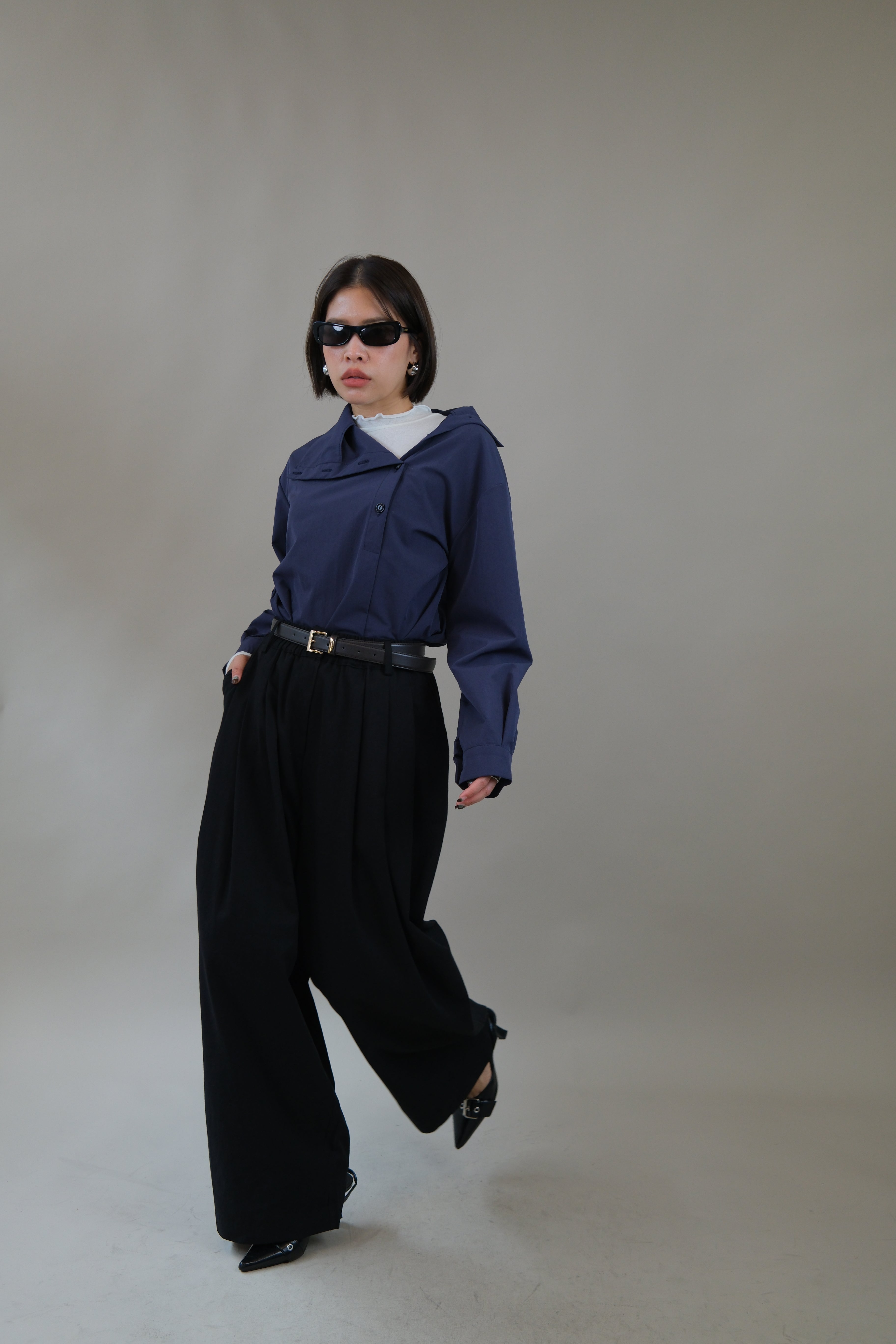 Polly elasticated waist wide leg pants