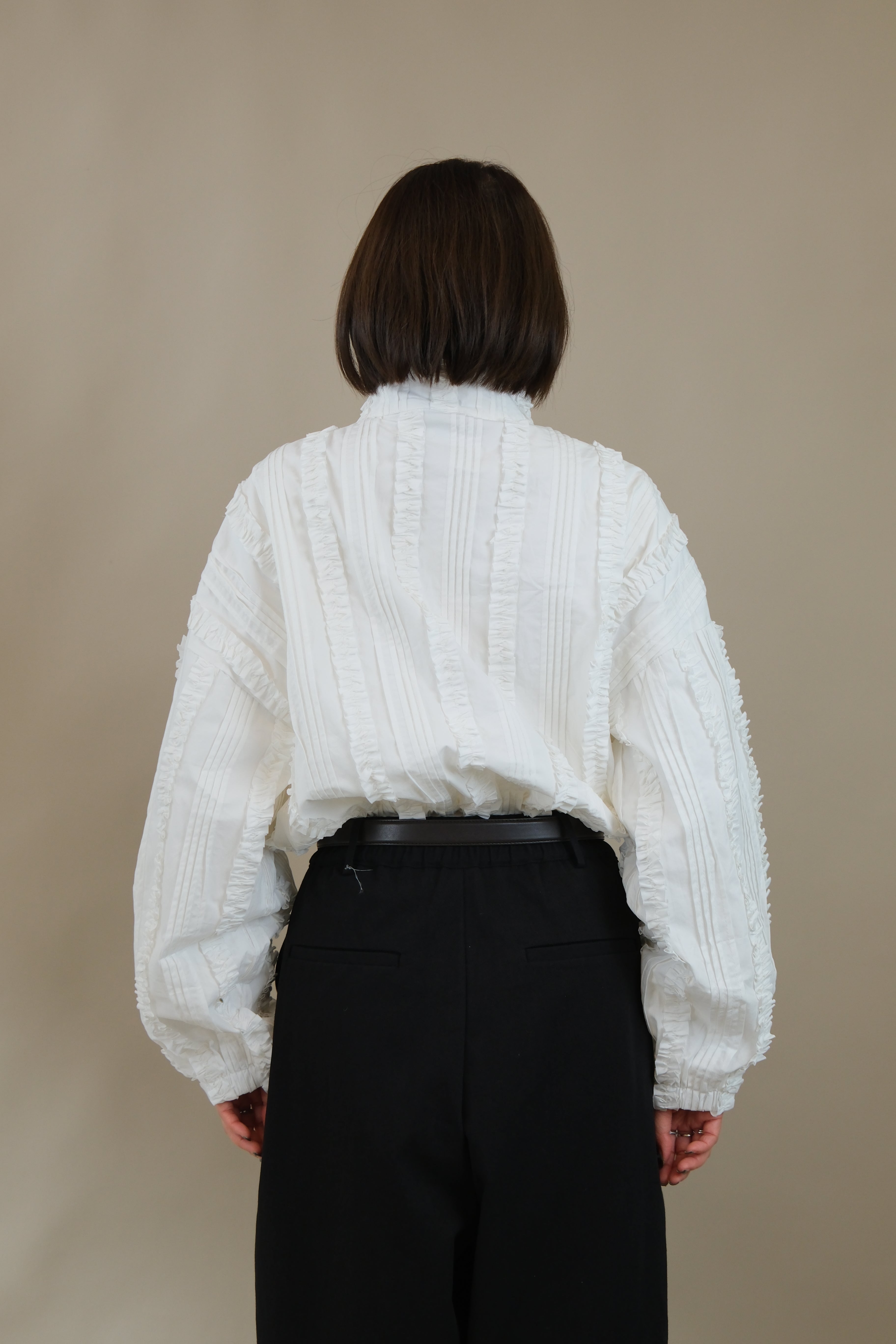 Ella ruffle bomber jacket