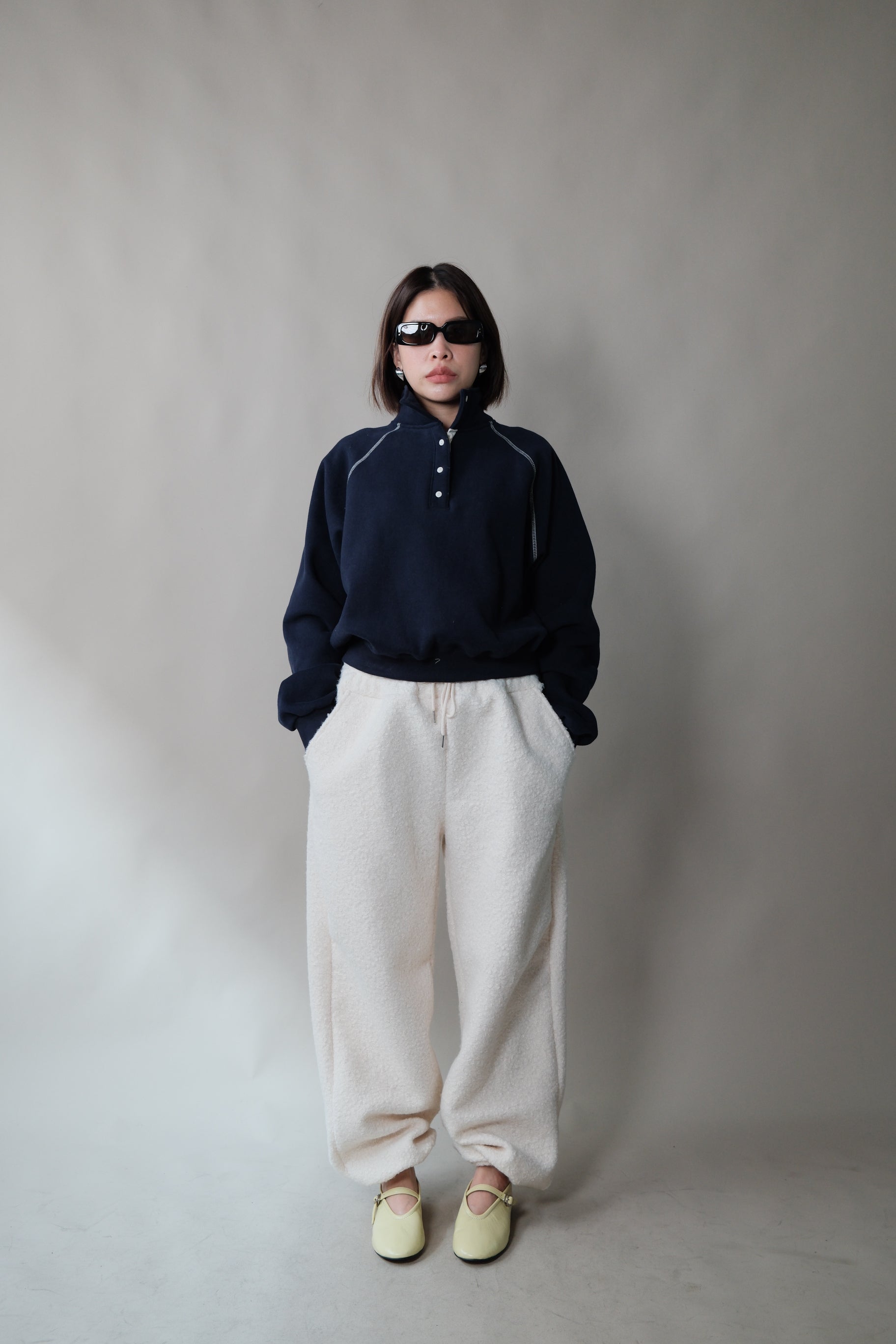 Polar fleece jogger pants (adjustable hem)
