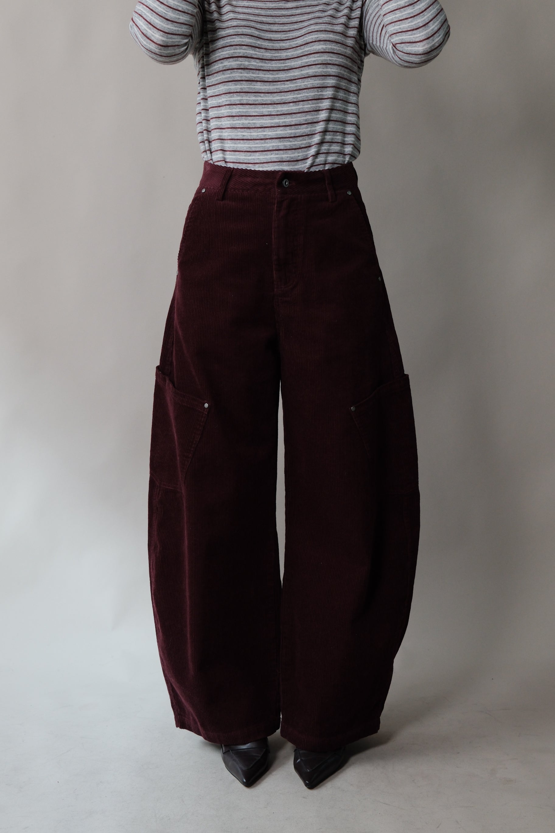 high-rise corduroy balloon pants