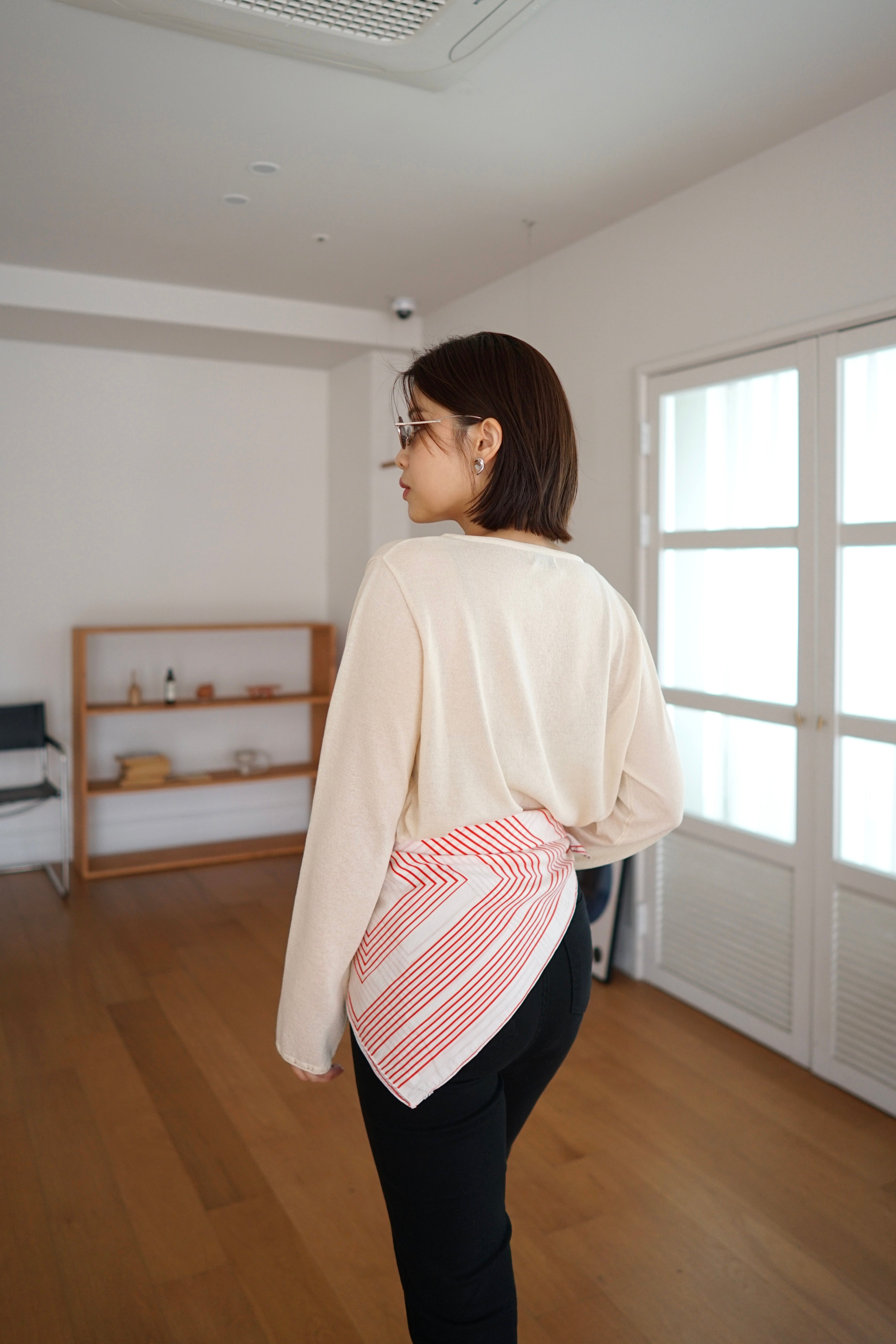 lightweight round neck cardigan