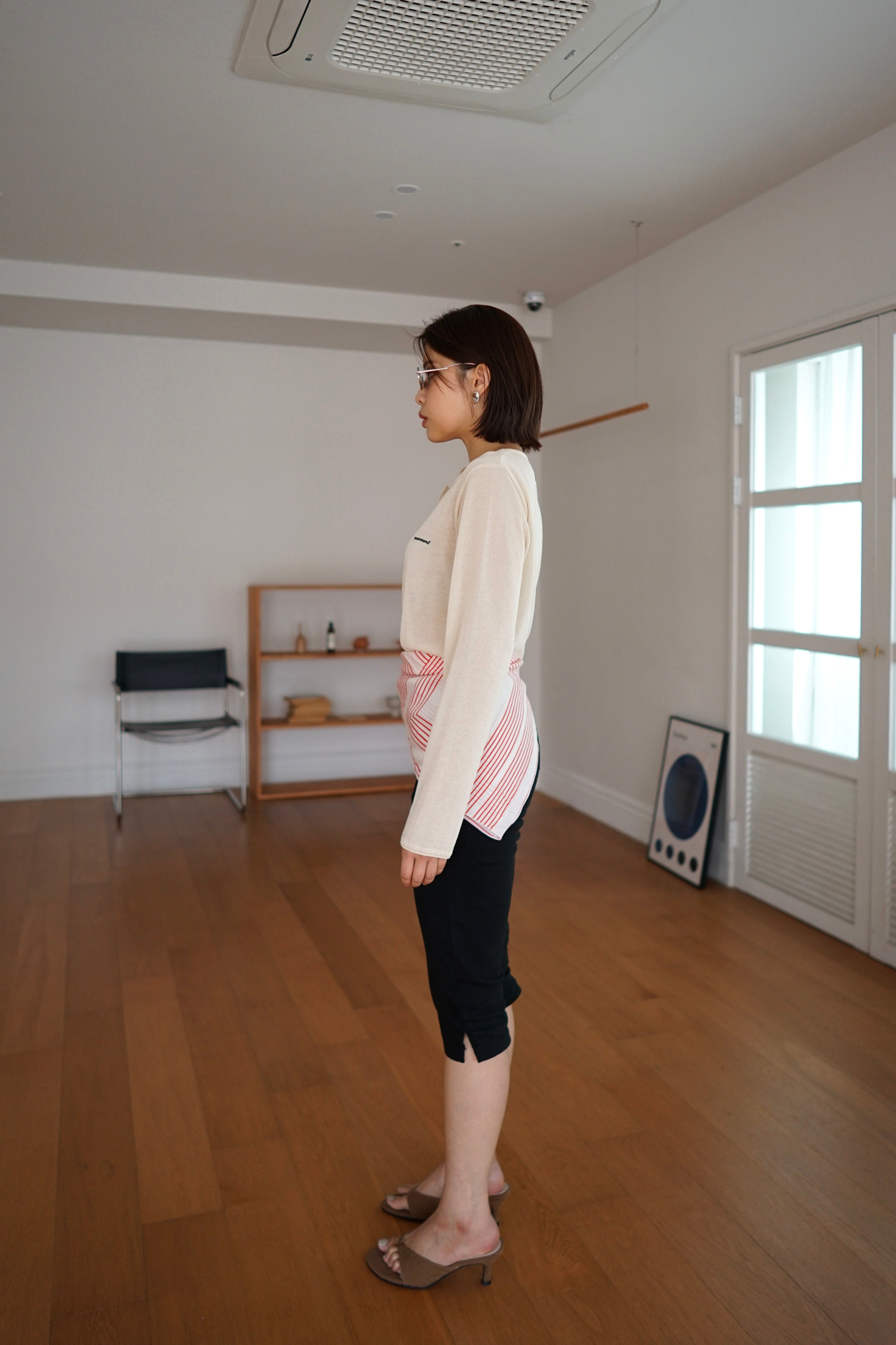 lightweight round neck cardigan