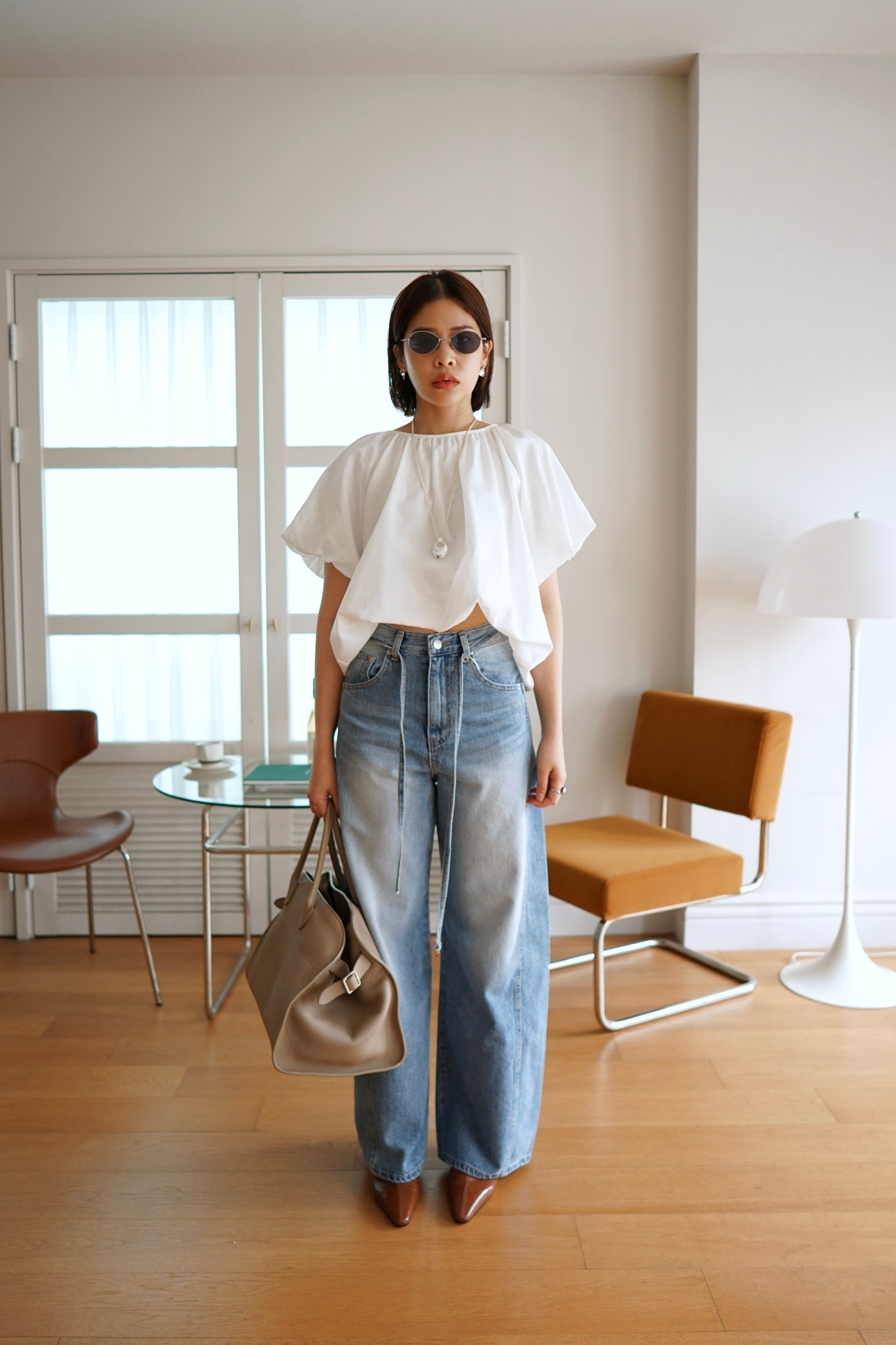 Cloudy crop blouse
