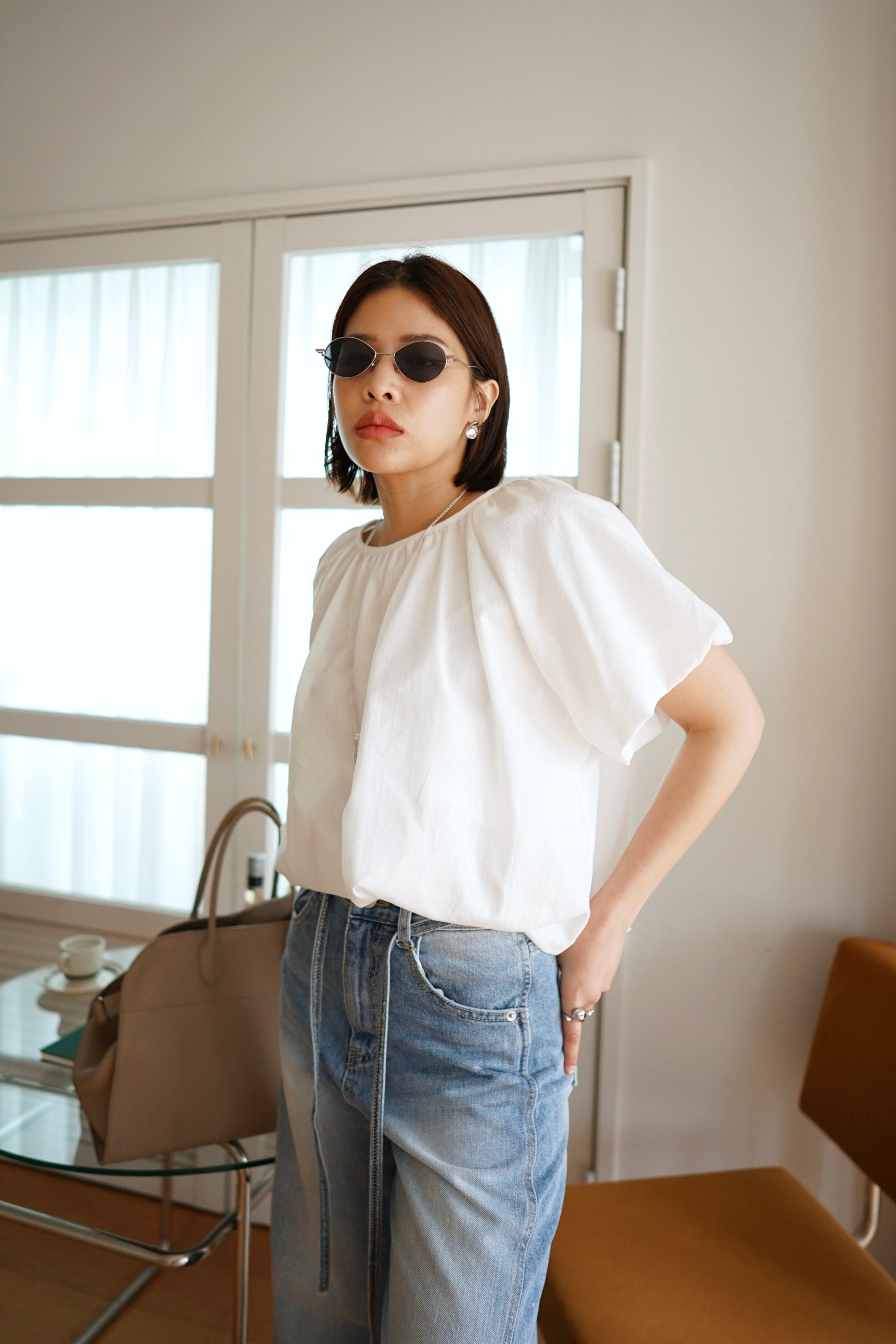 Cloudy crop blouse