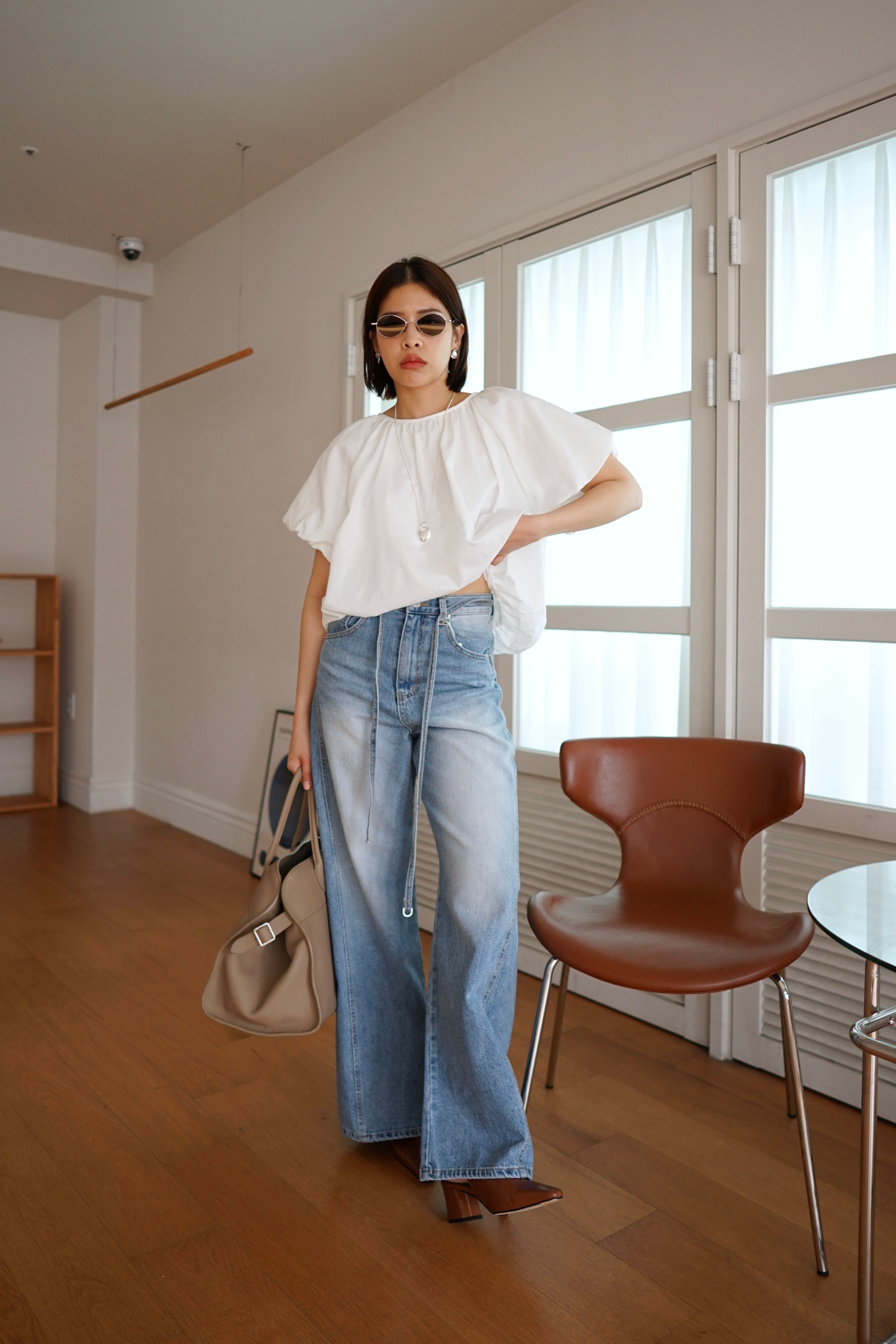 Cloudy crop blouse
