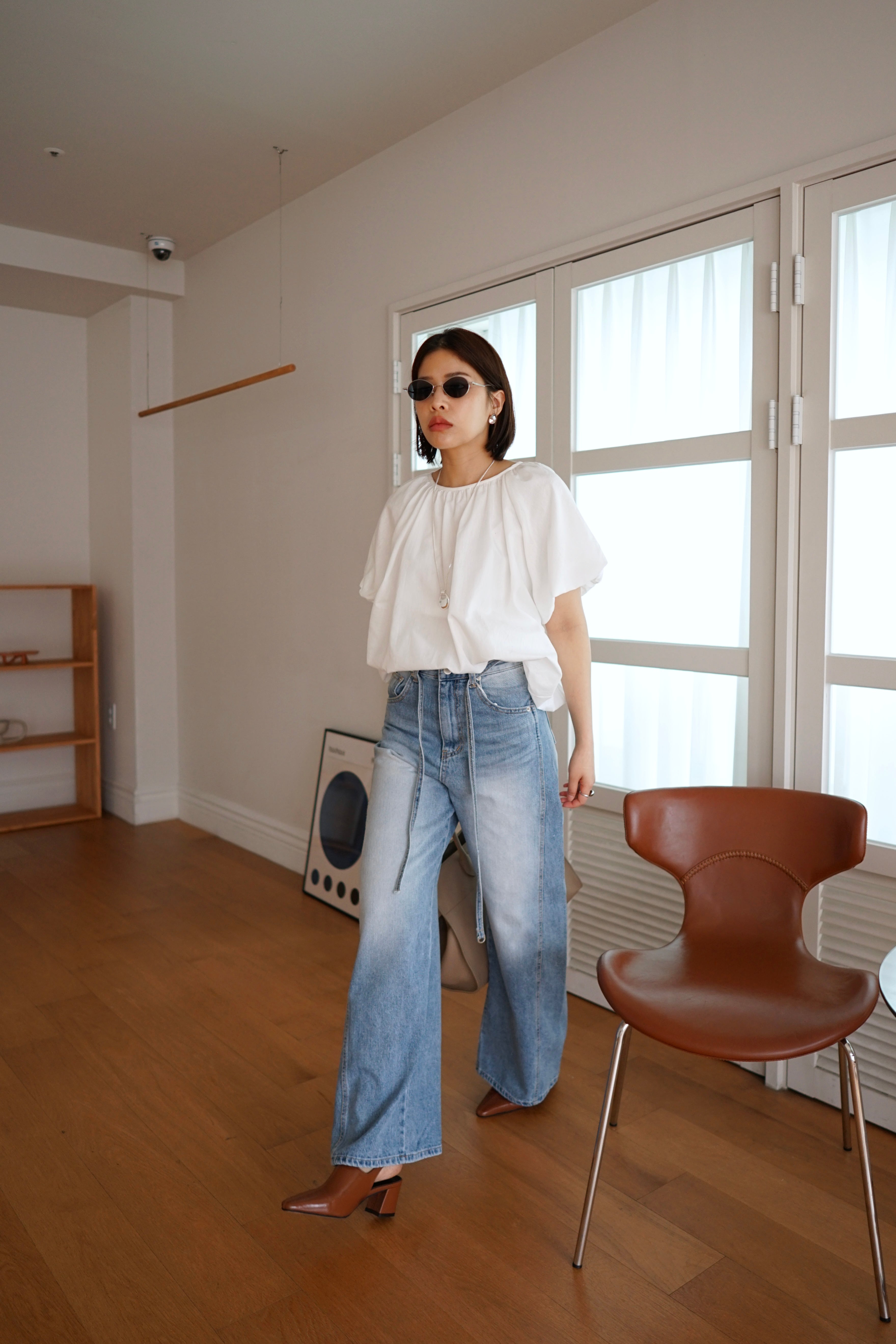 Cloudy crop blouse