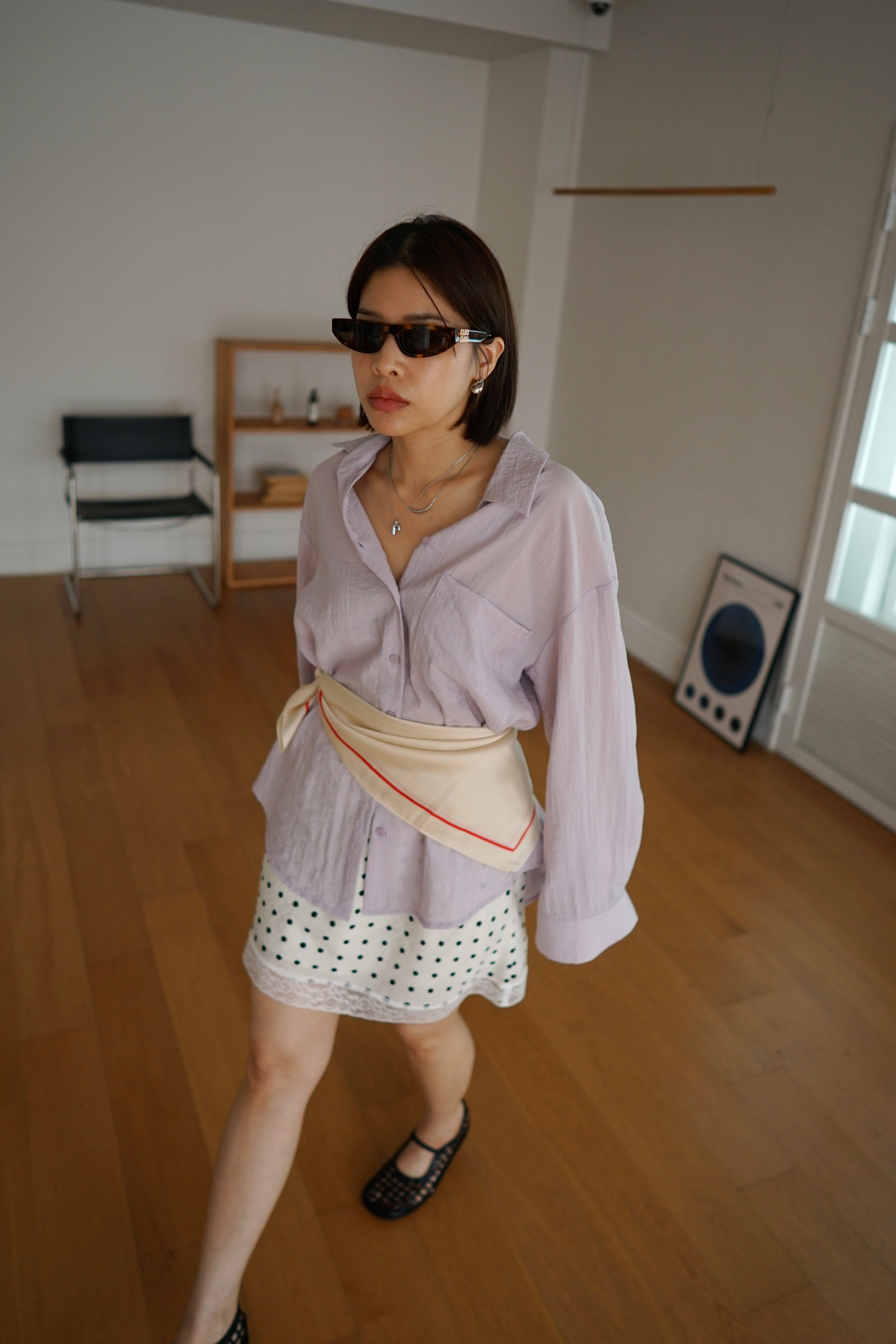 lace edge dotty skirt