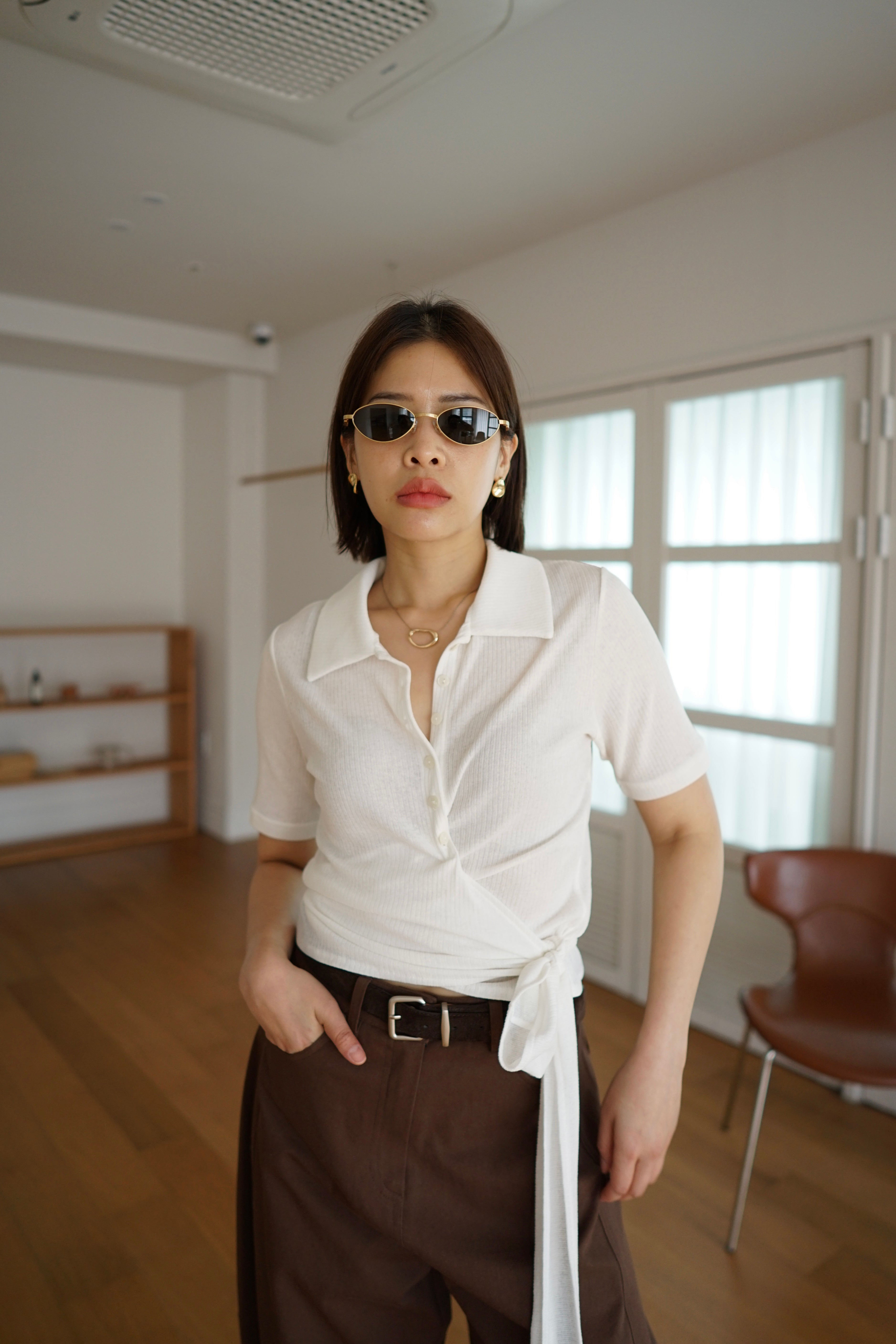 Rei wrap polo top