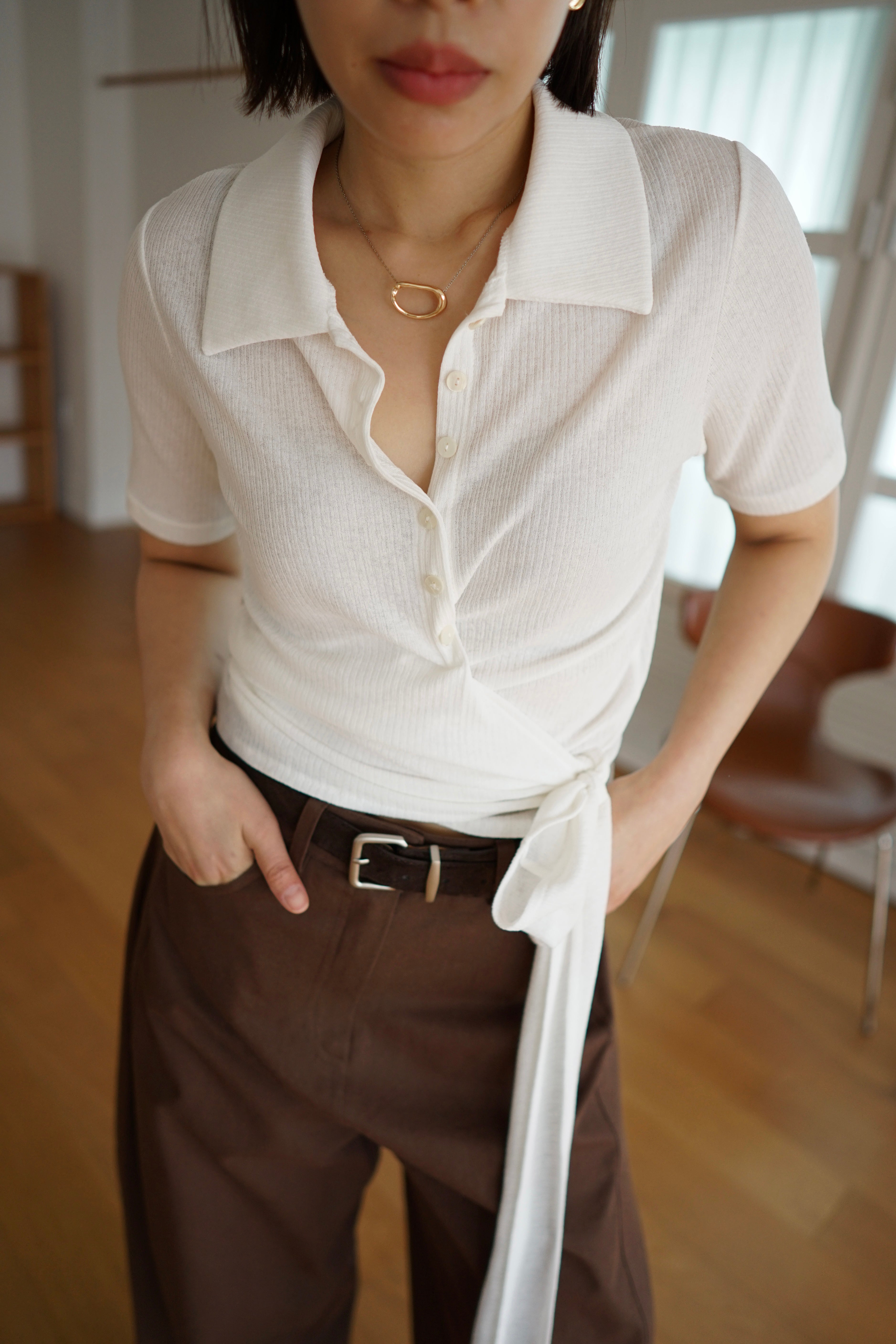 Rei wrap polo top