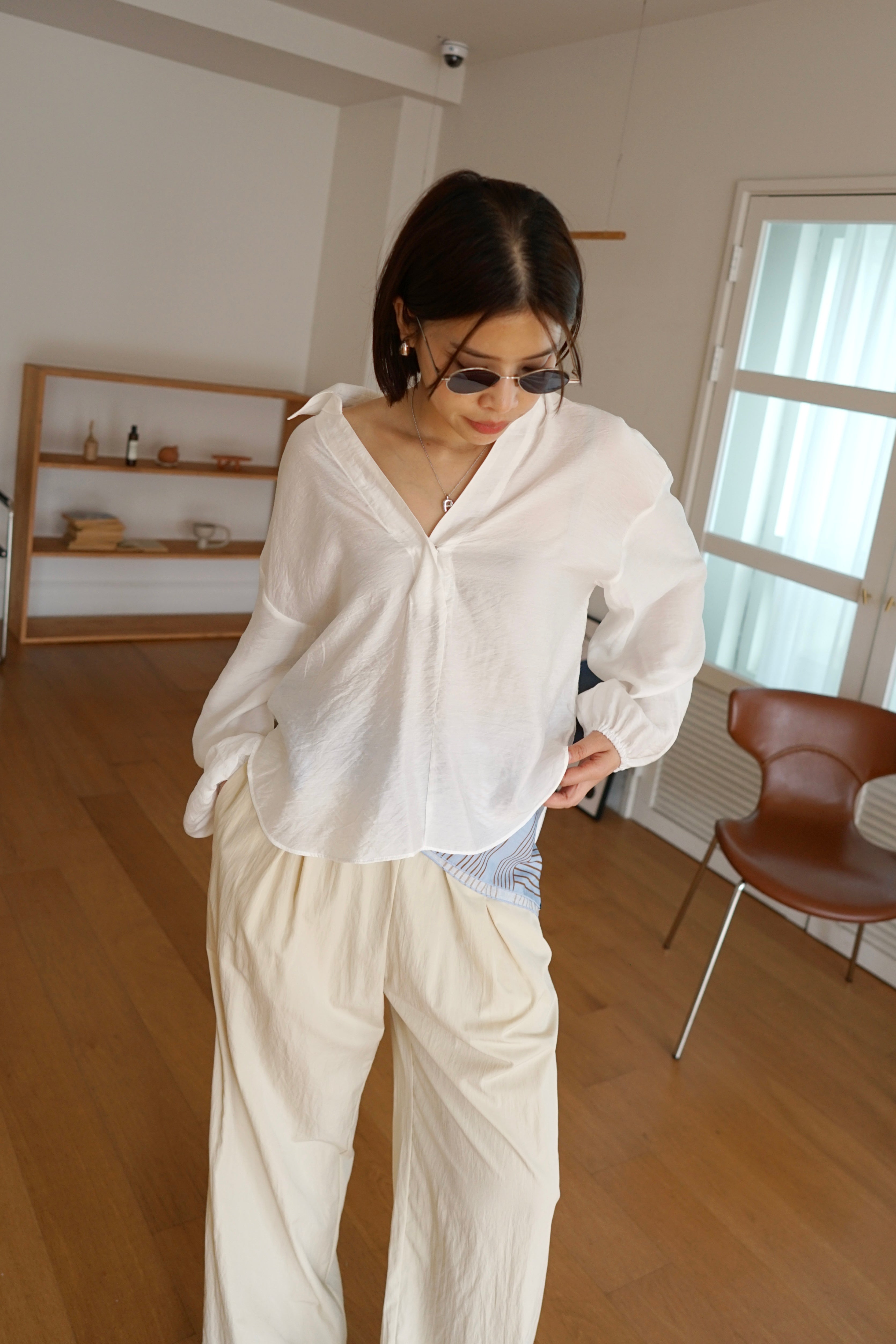 Petra deep v neck blouse