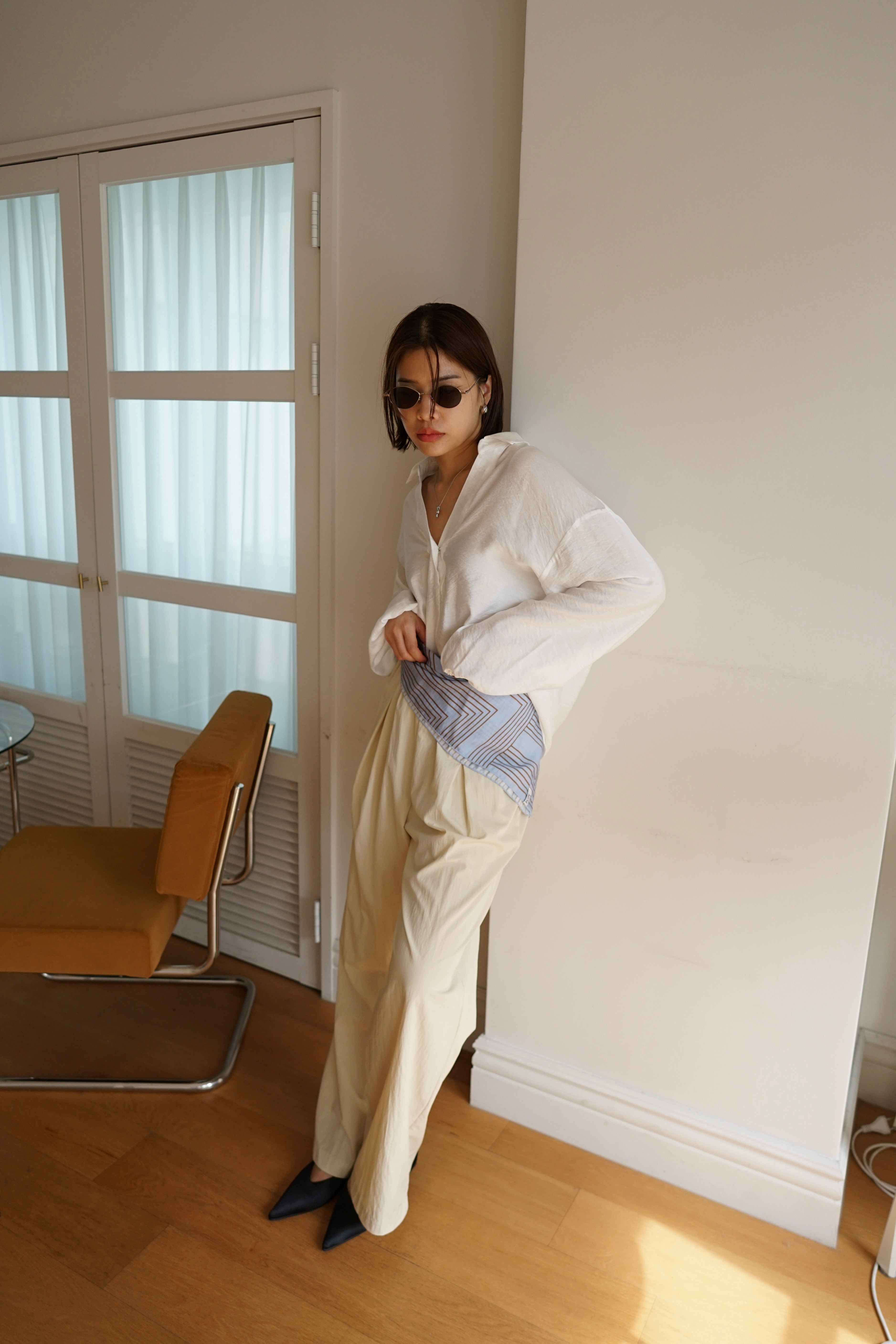 Petra deep v neck blouse