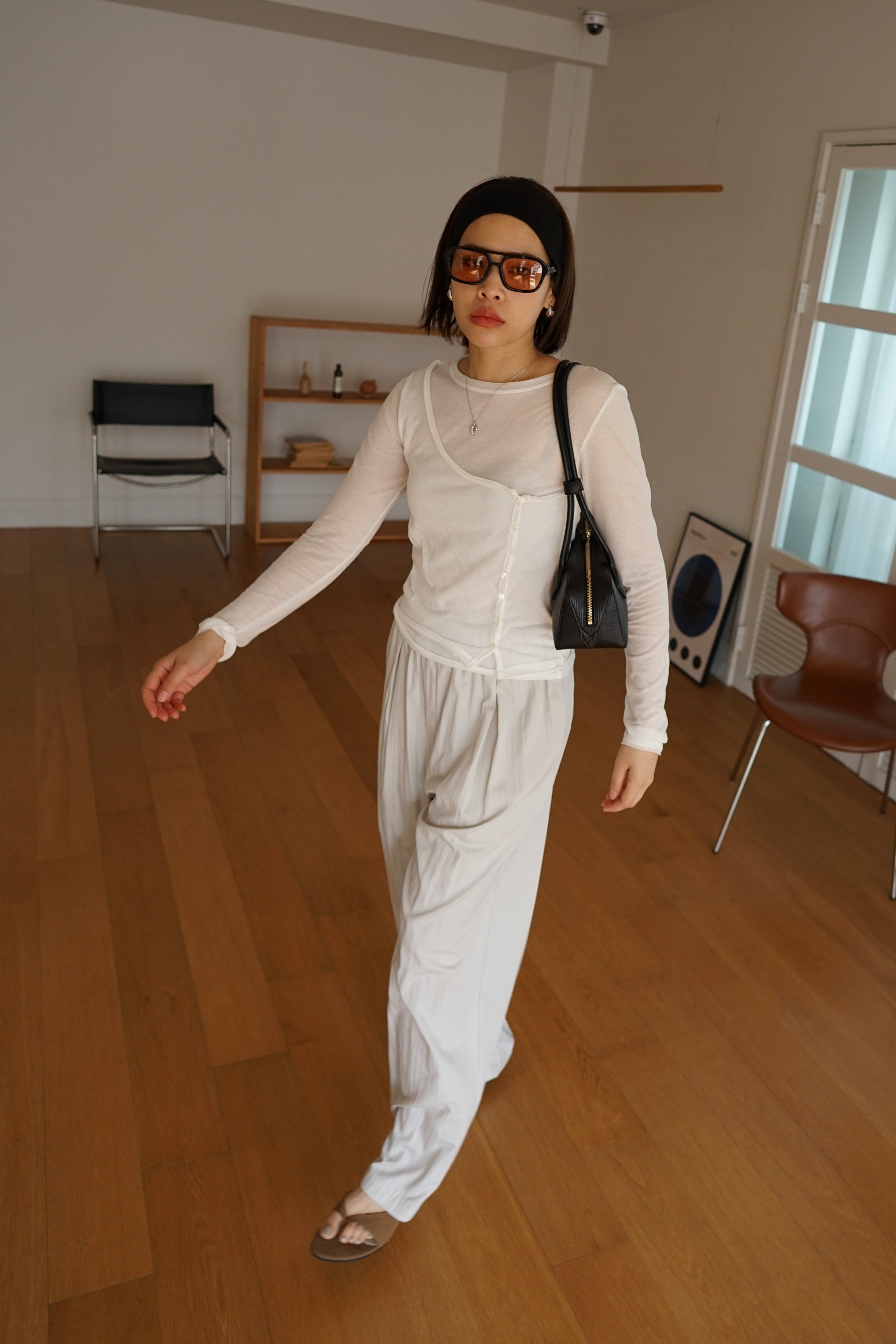 double-layer lightweight long sleeve tee