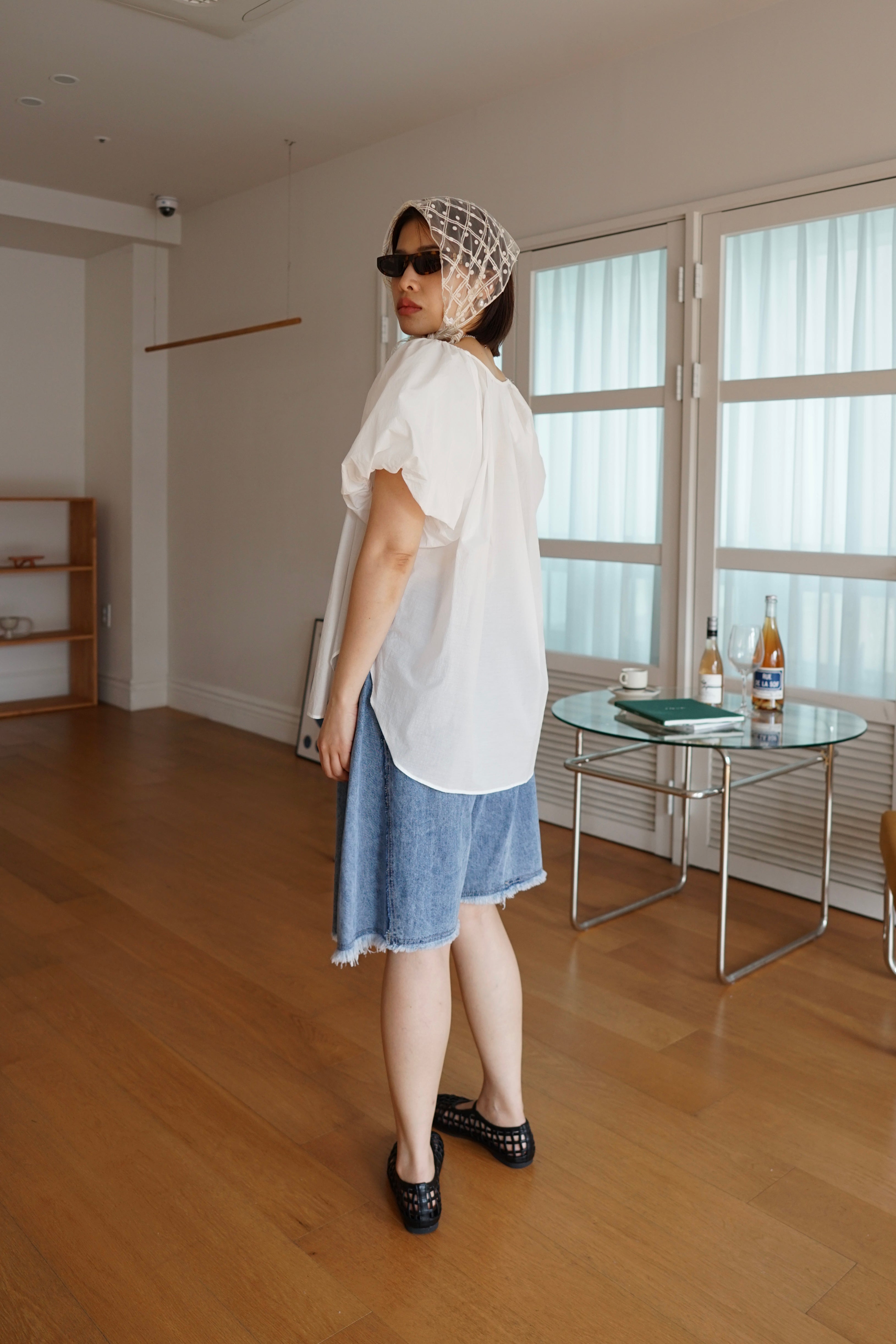2 way balloon sleeve blouse