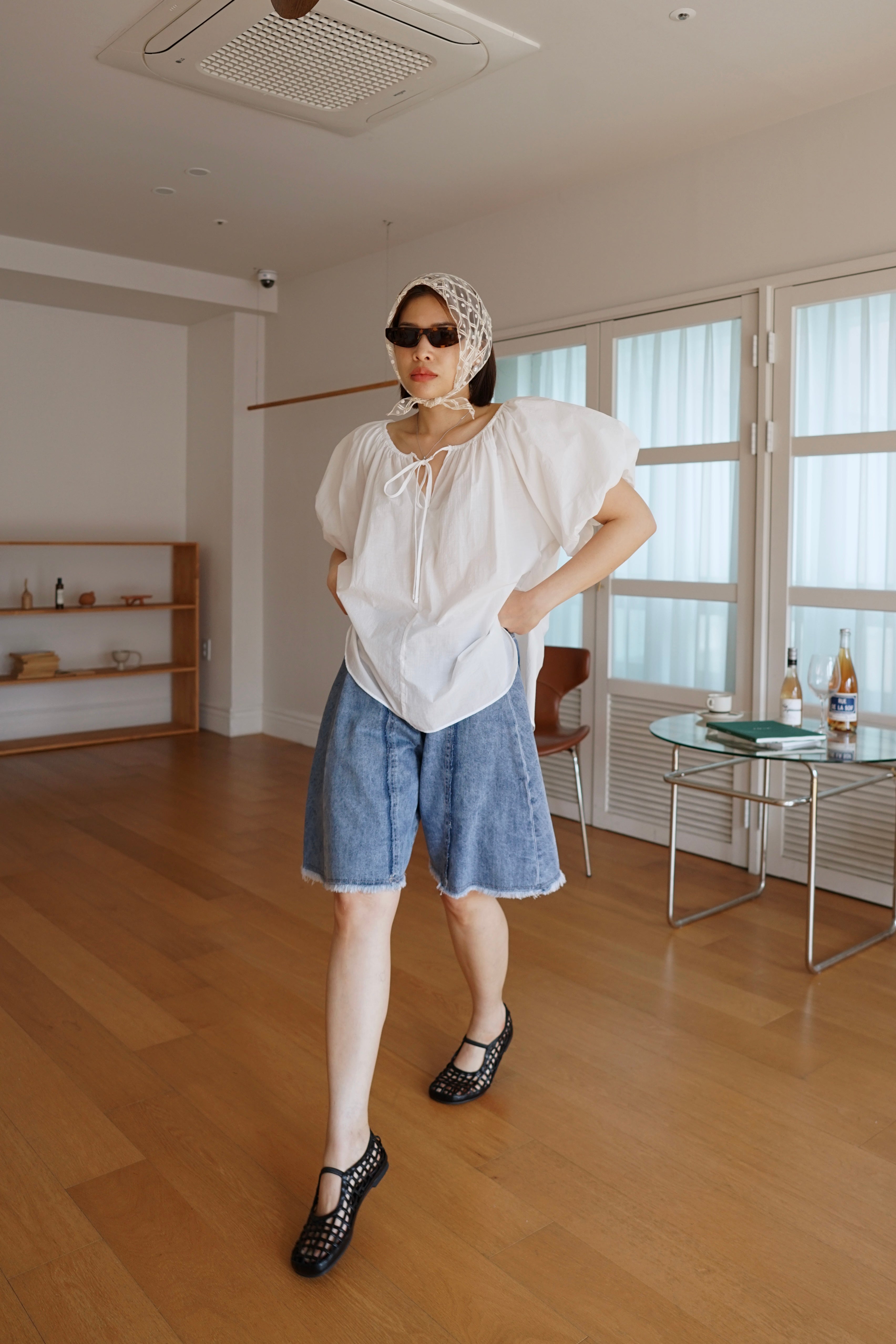 2 way balloon sleeve blouse
