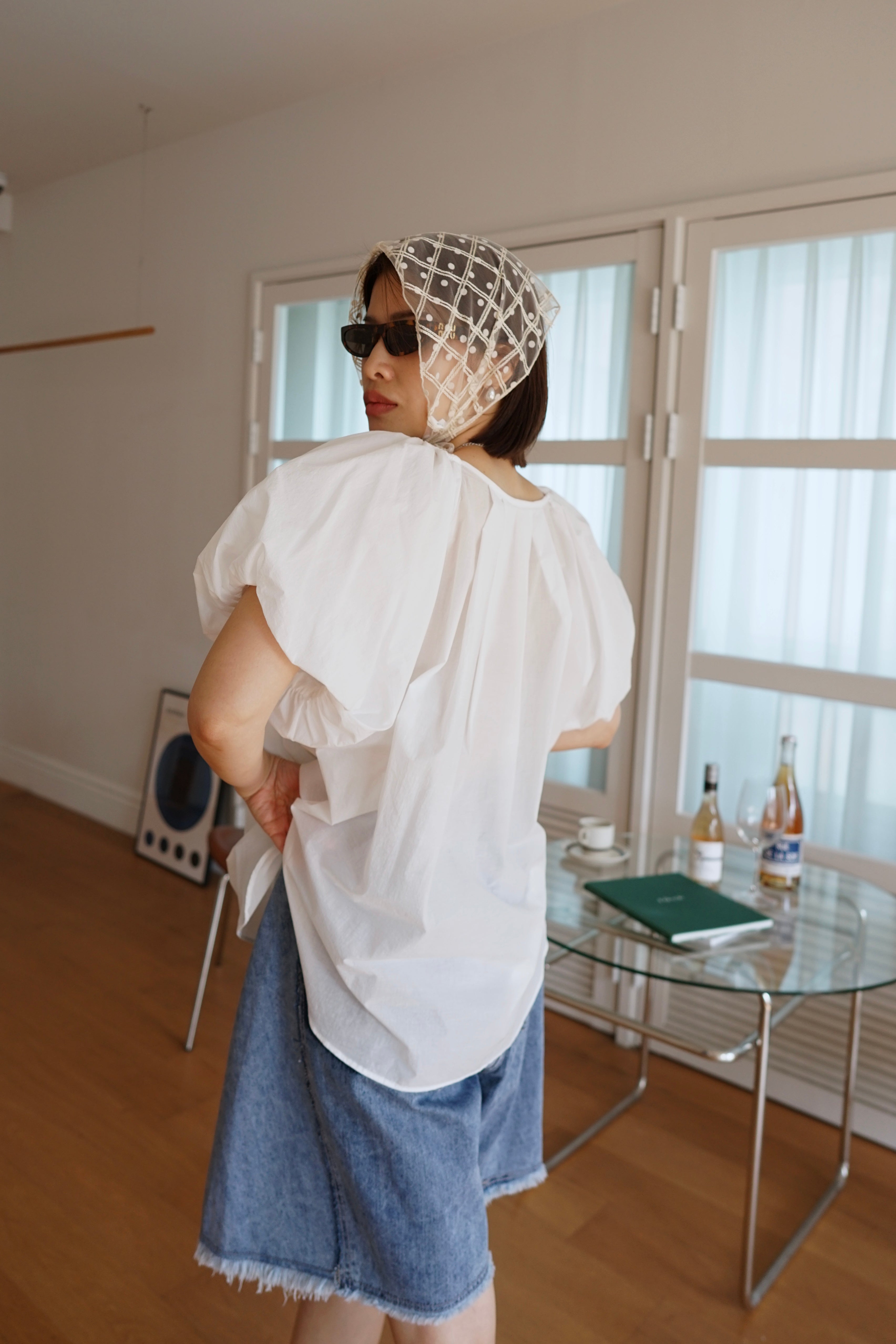 2 way balloon sleeve blouse