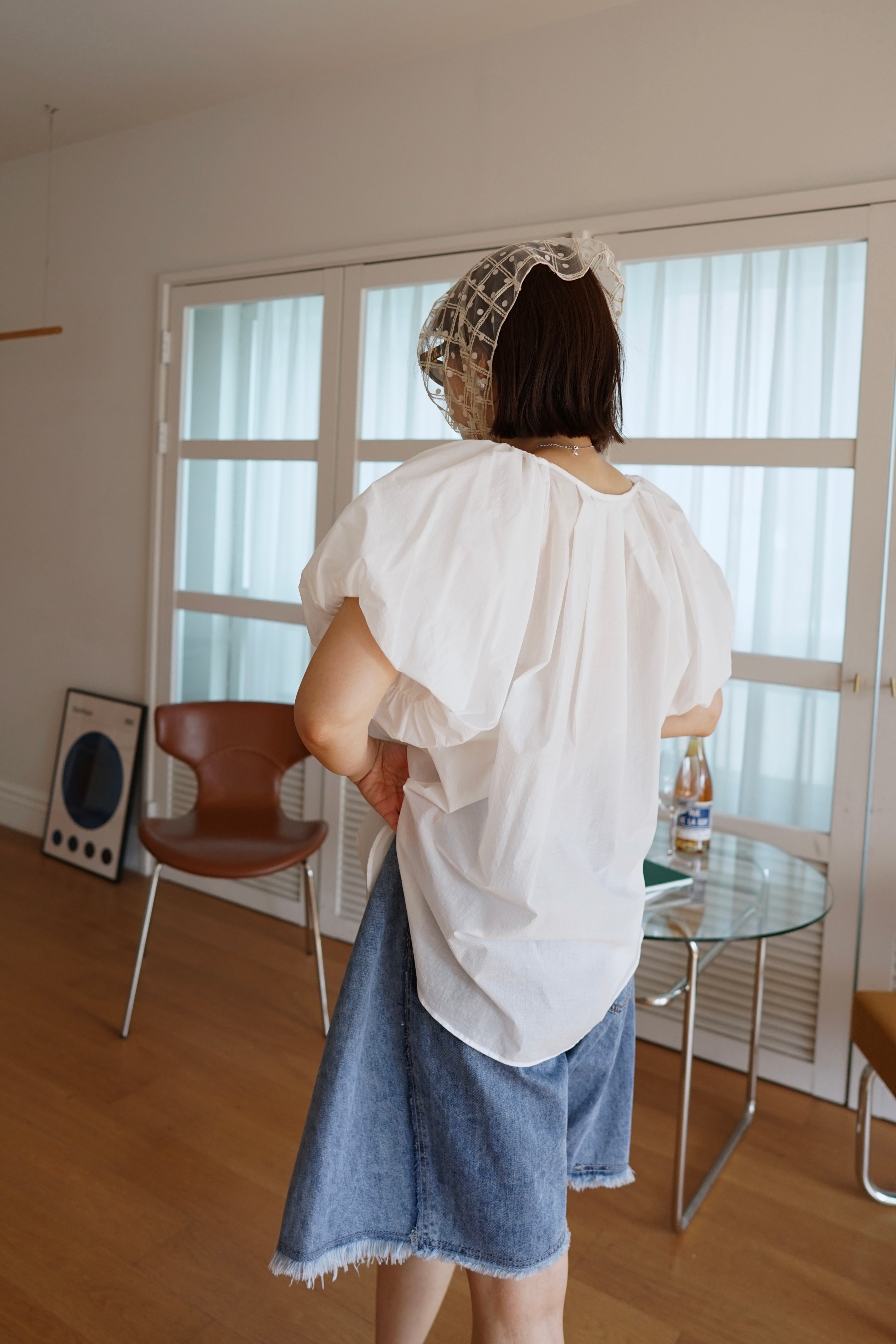 2 way balloon sleeve blouse