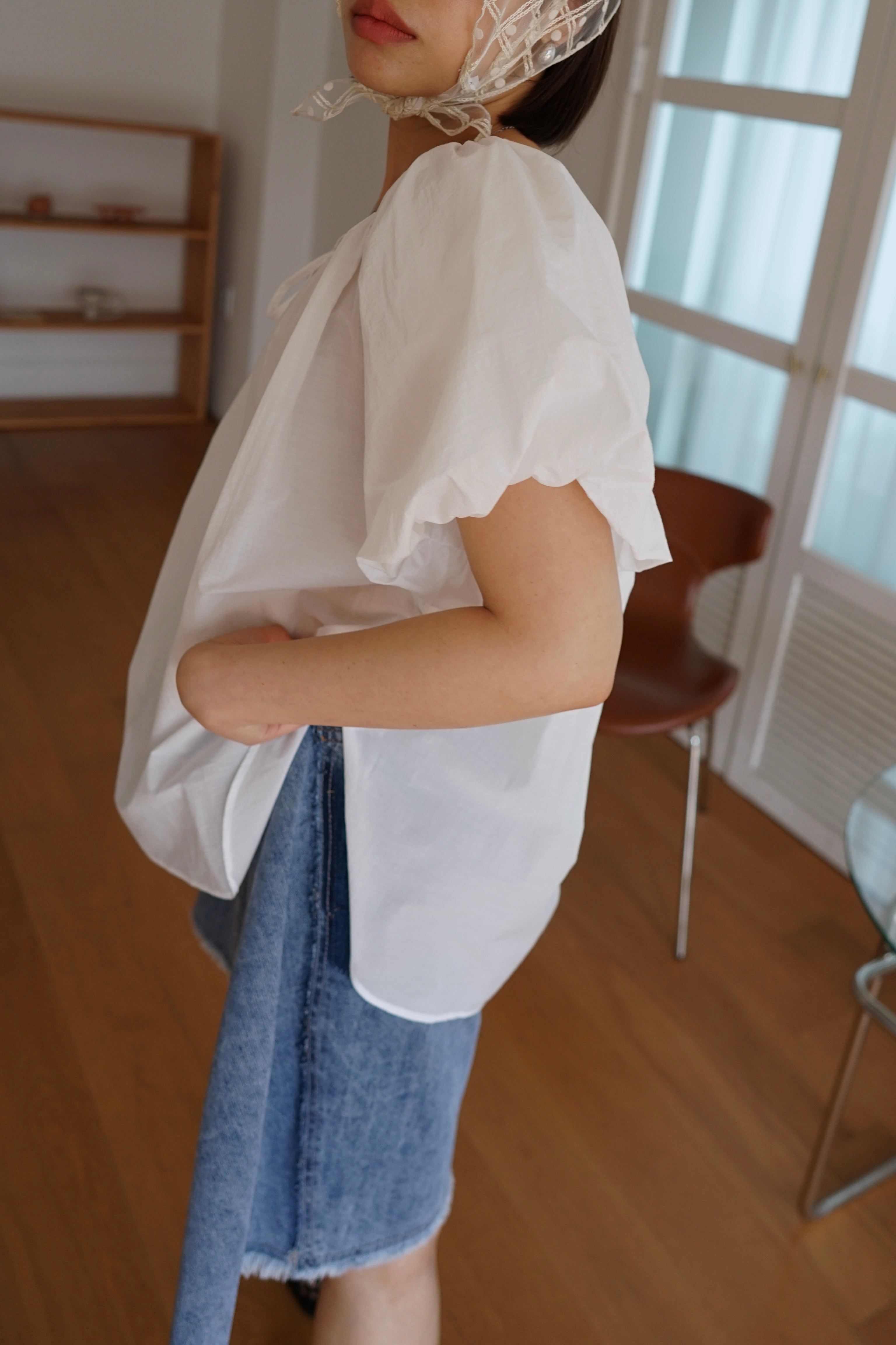 2 way balloon sleeve blouse
