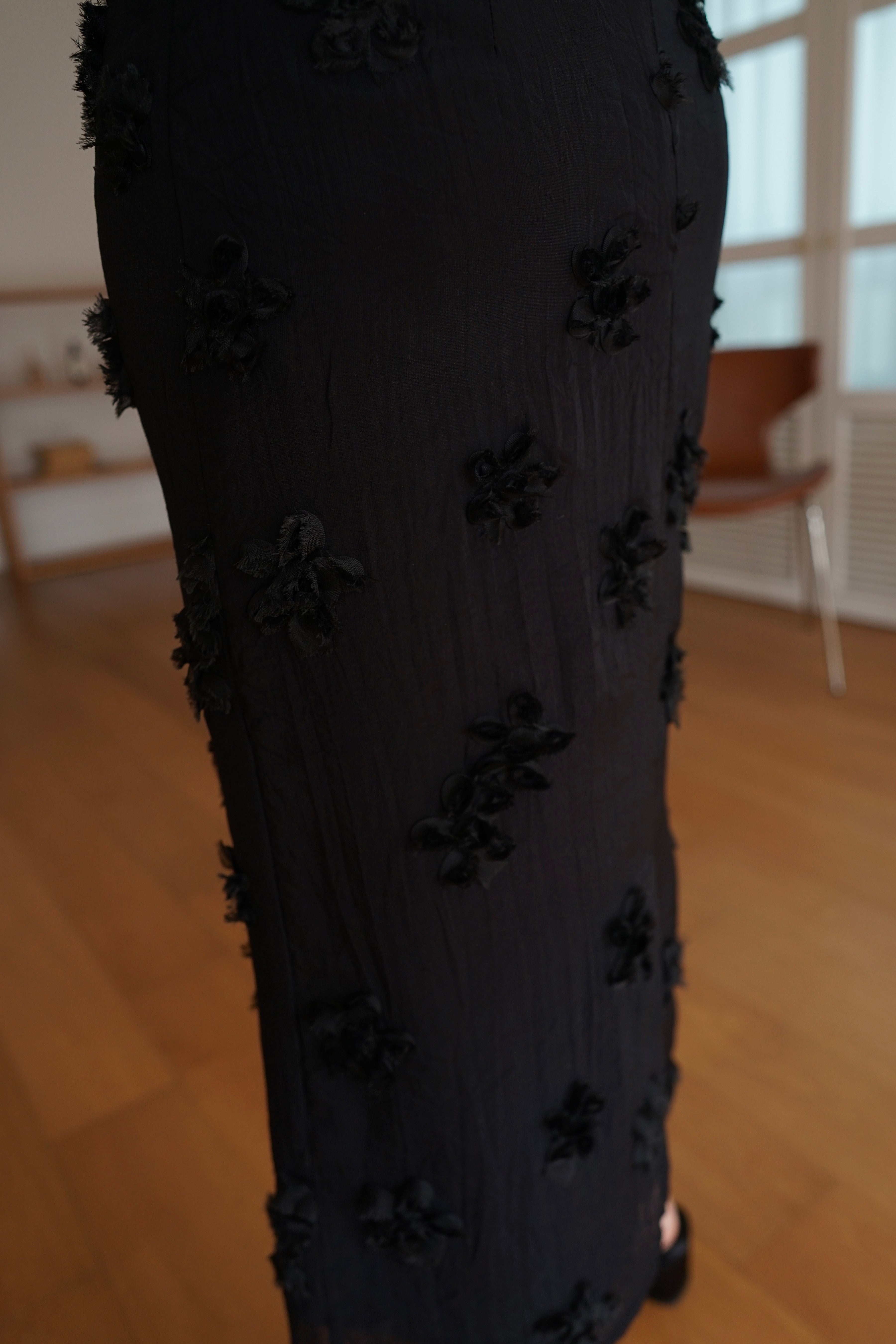 bloom textured long skirt