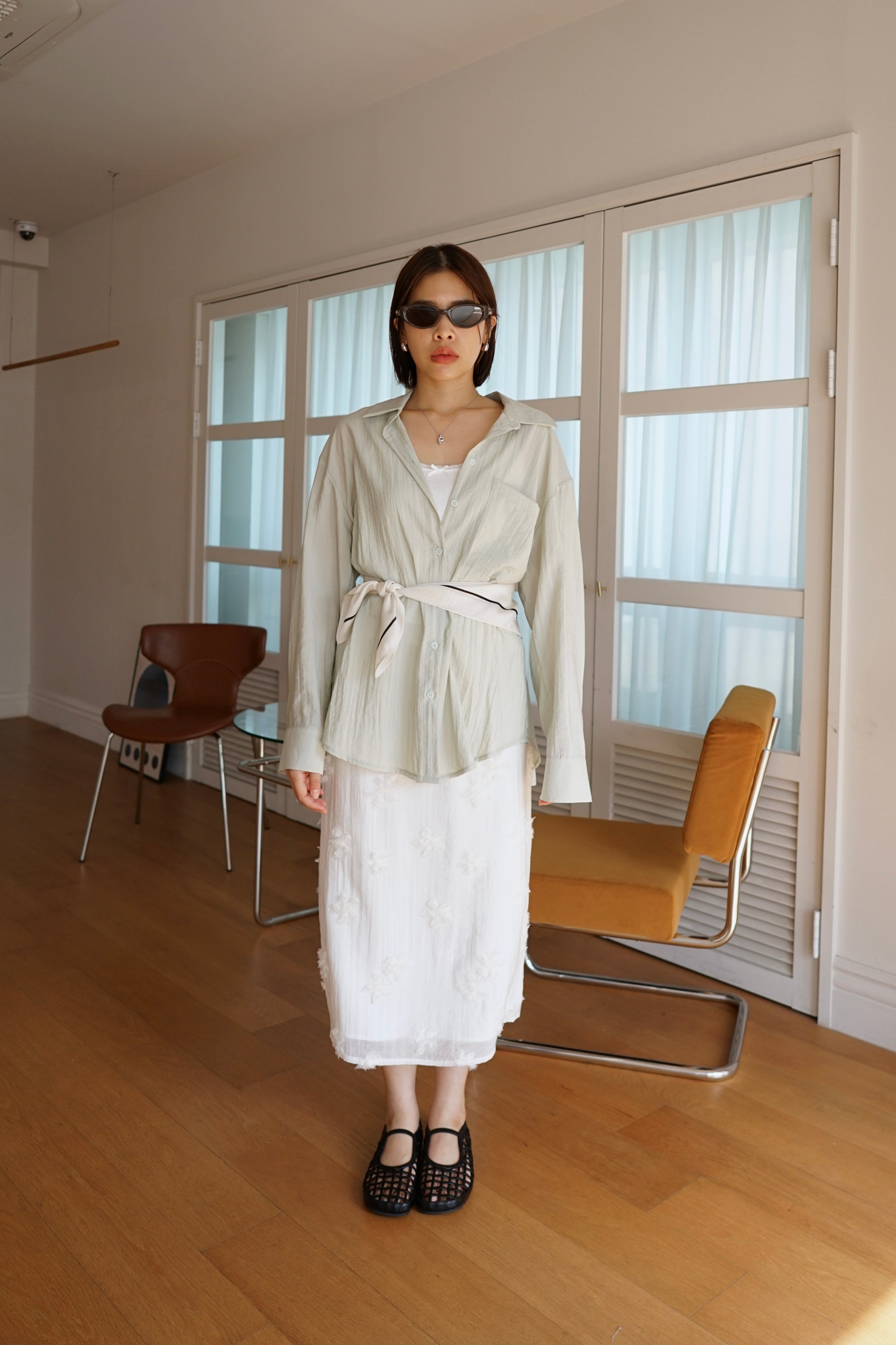 bloom textured long skirt