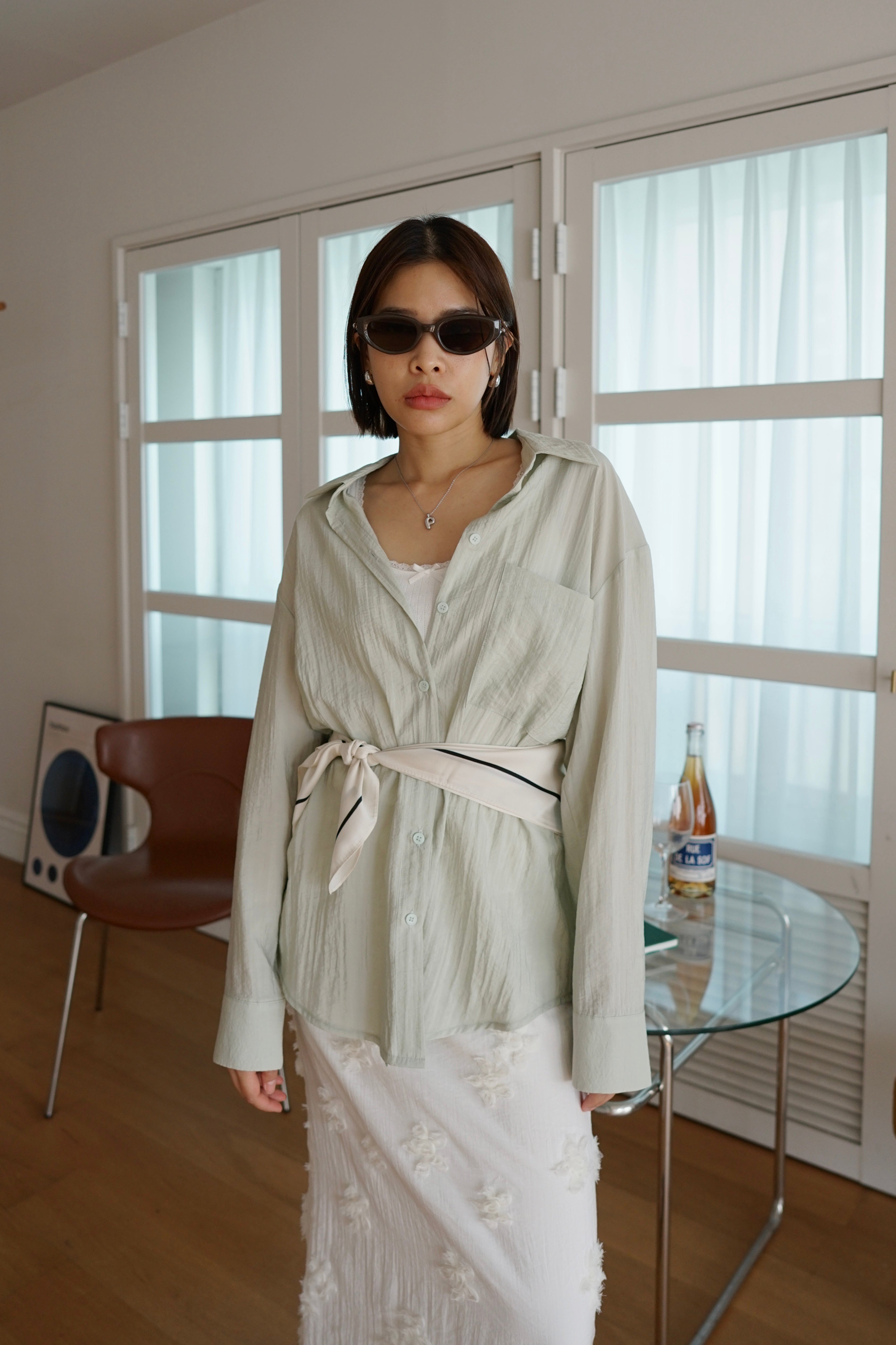 Mina pastel pocket oversized shirt