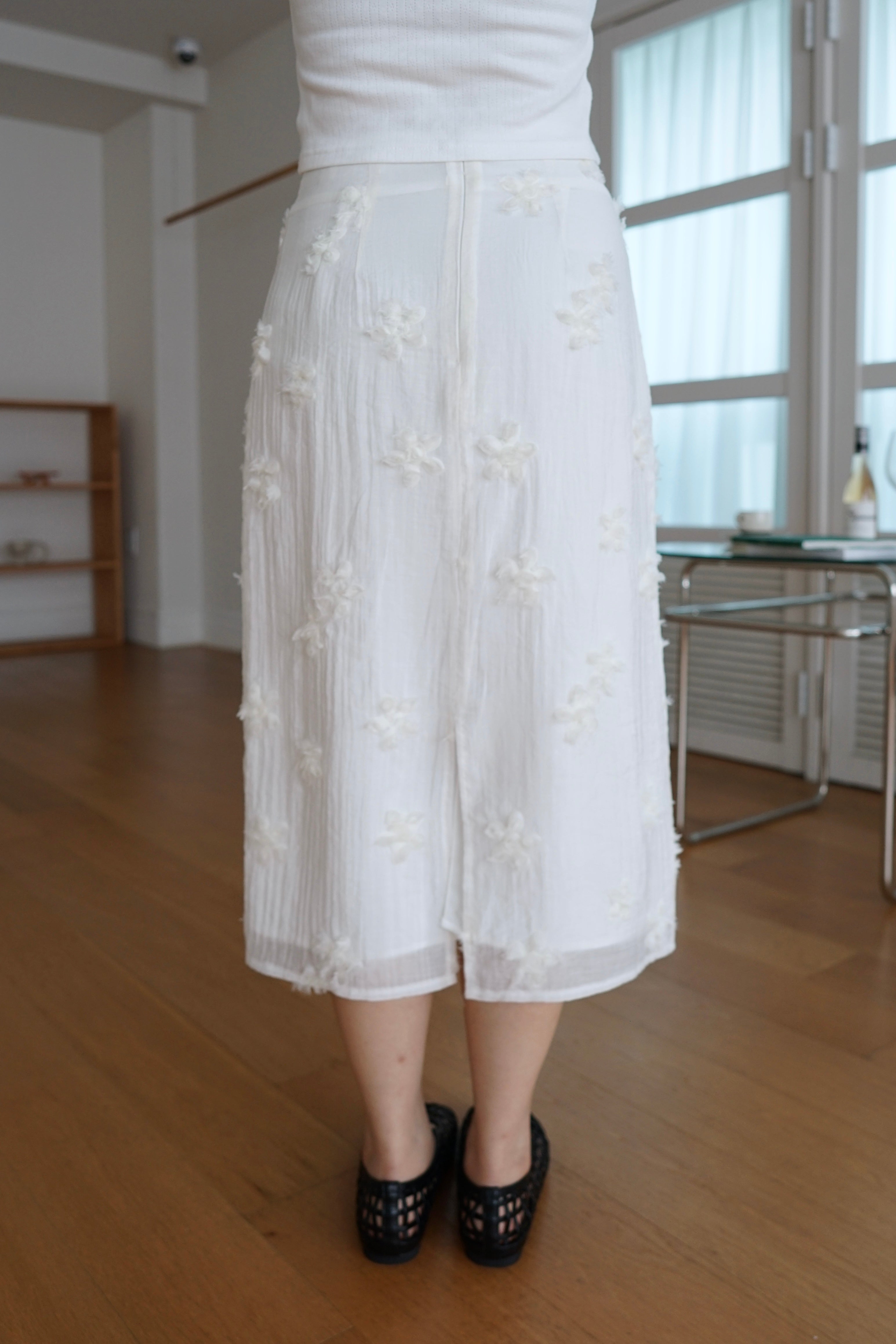 bloom textured long skirt