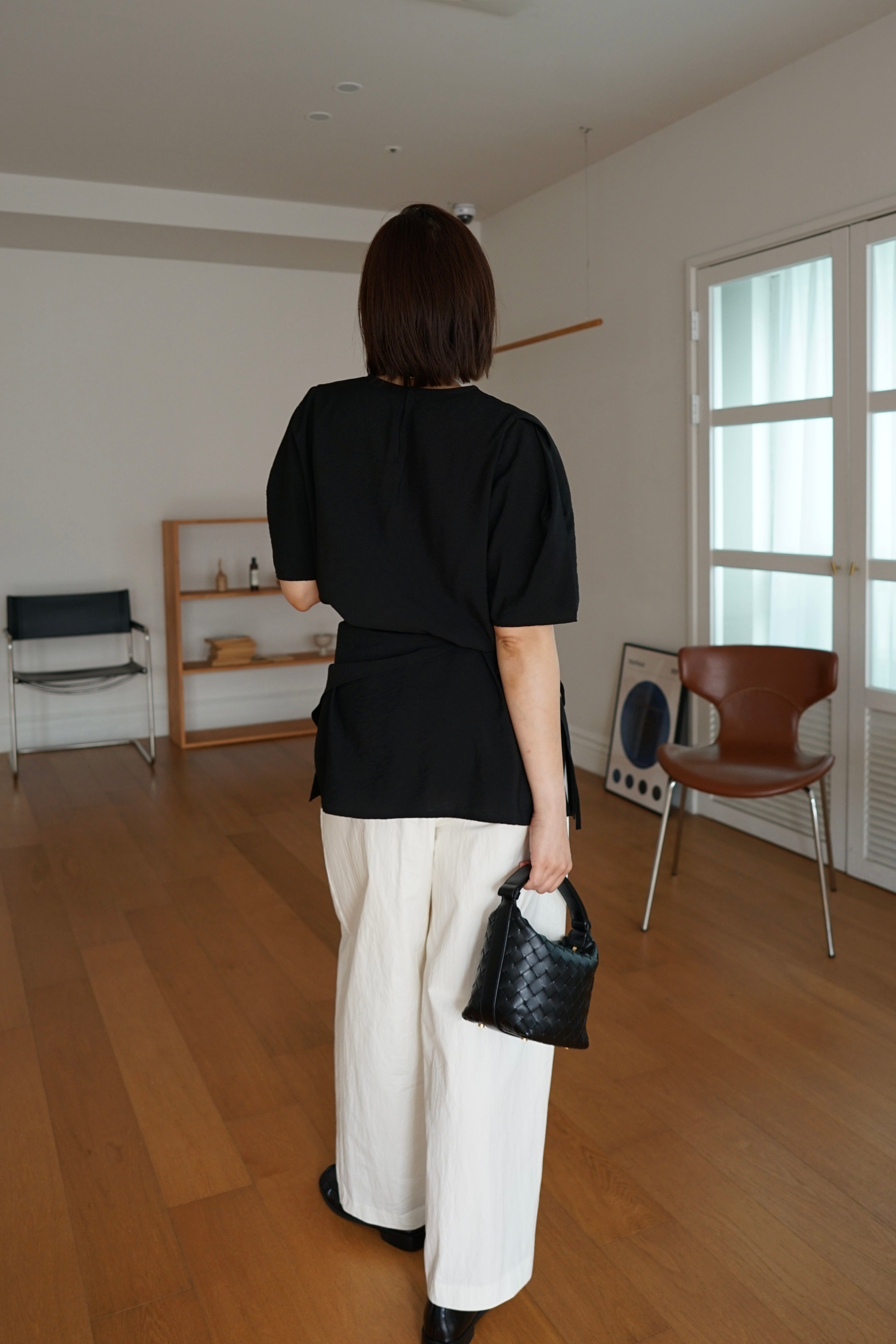triangle belt dolly sleeve blouse