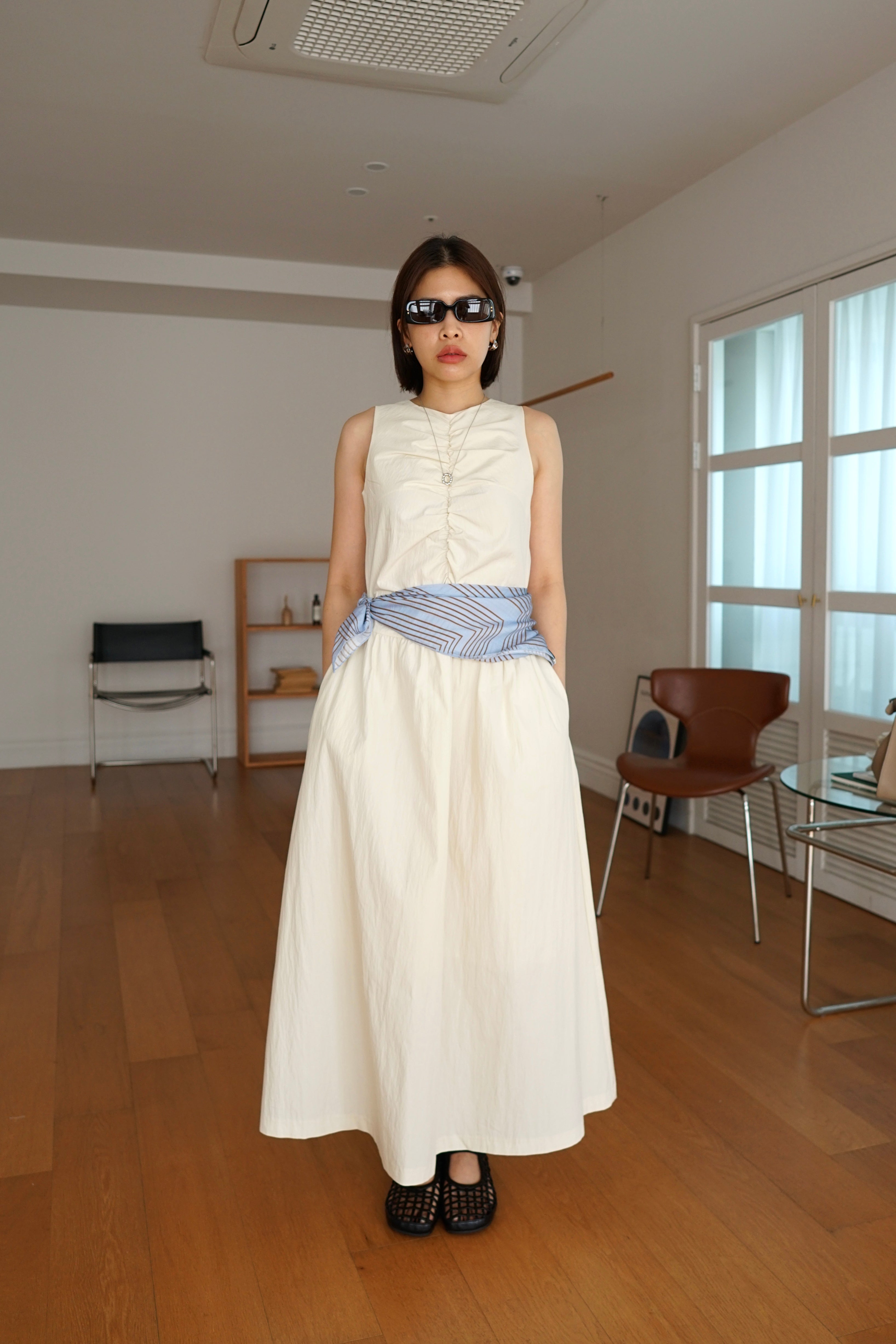 Nappa maxi dress