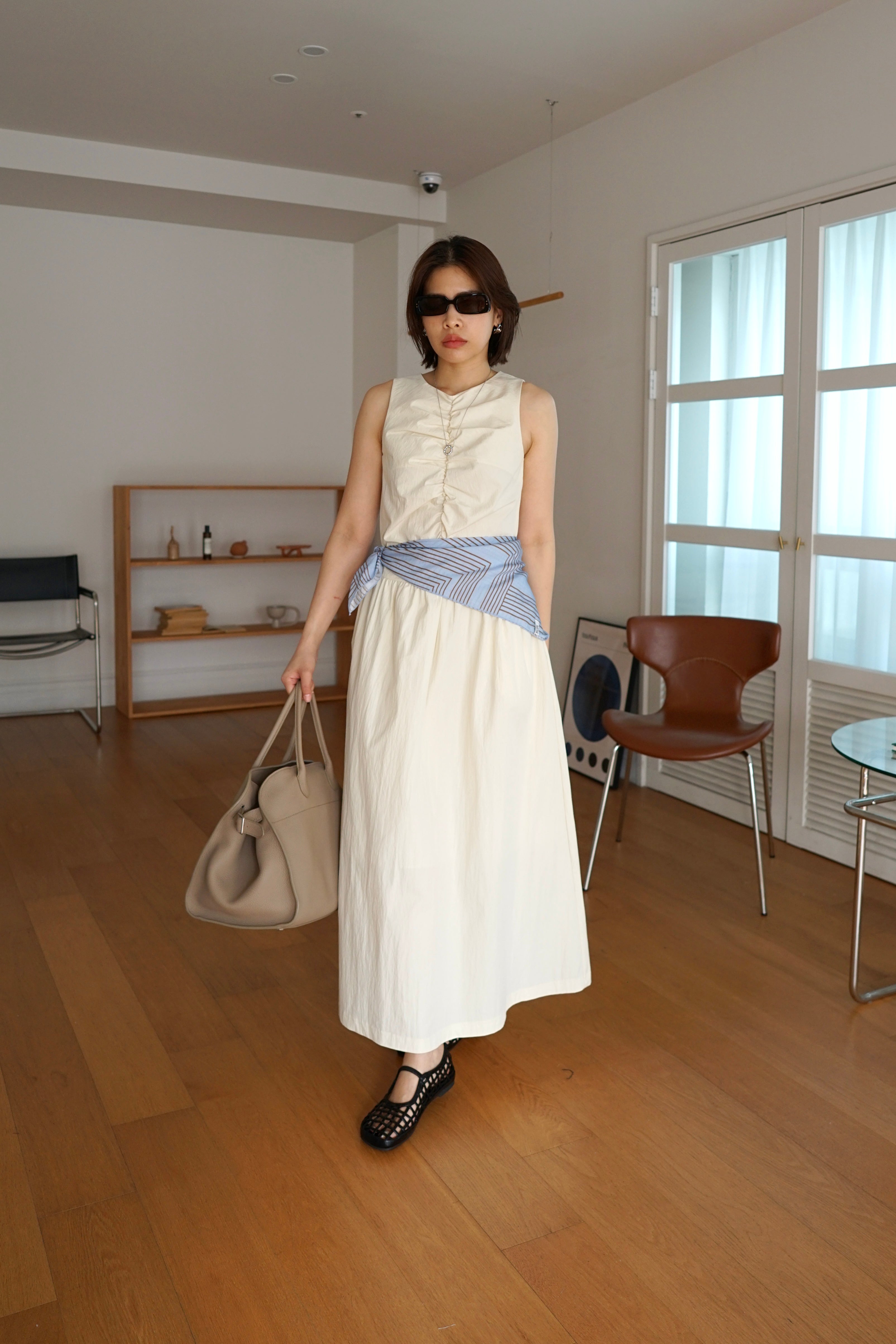 Nappa maxi dress