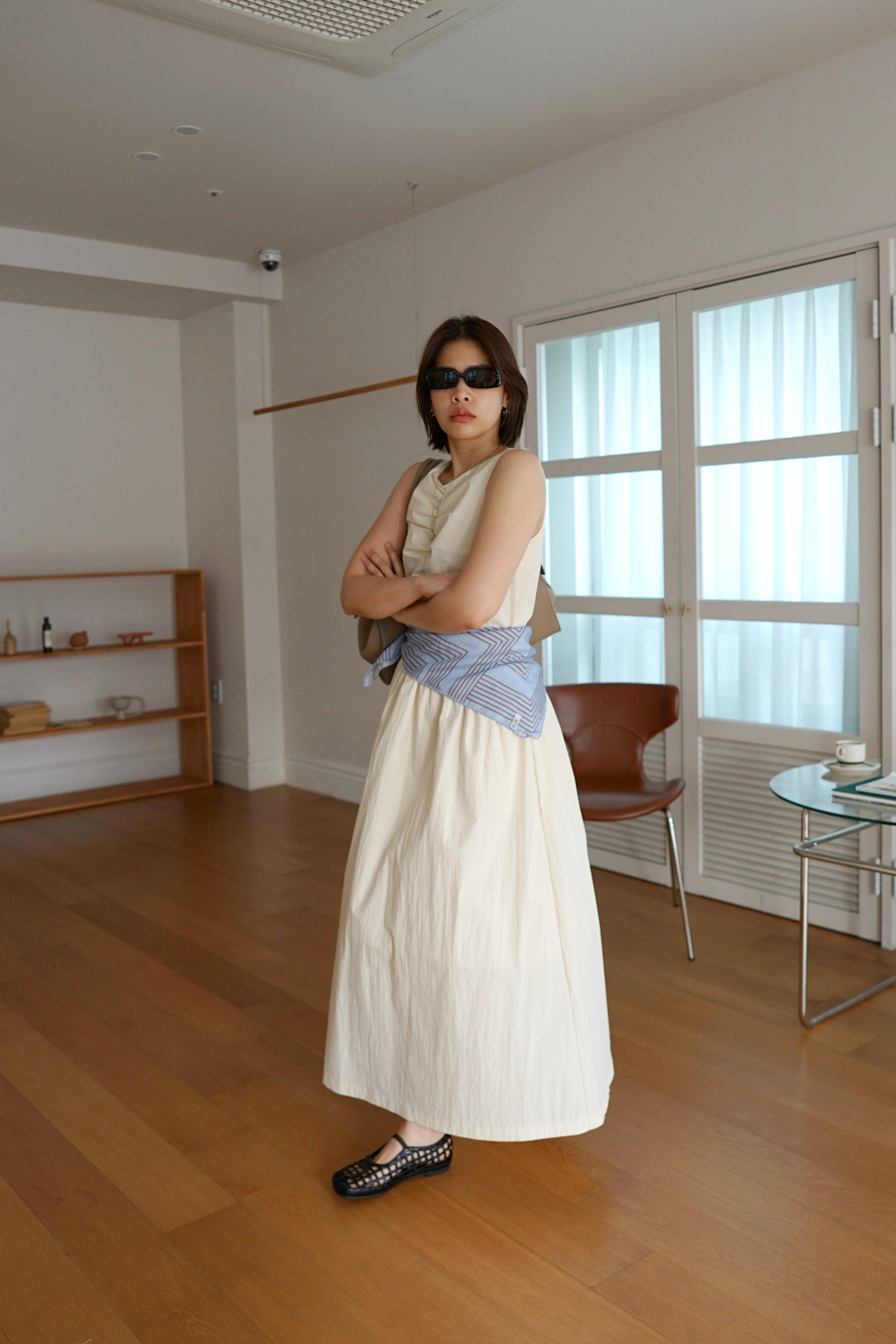 Nappa maxi dress