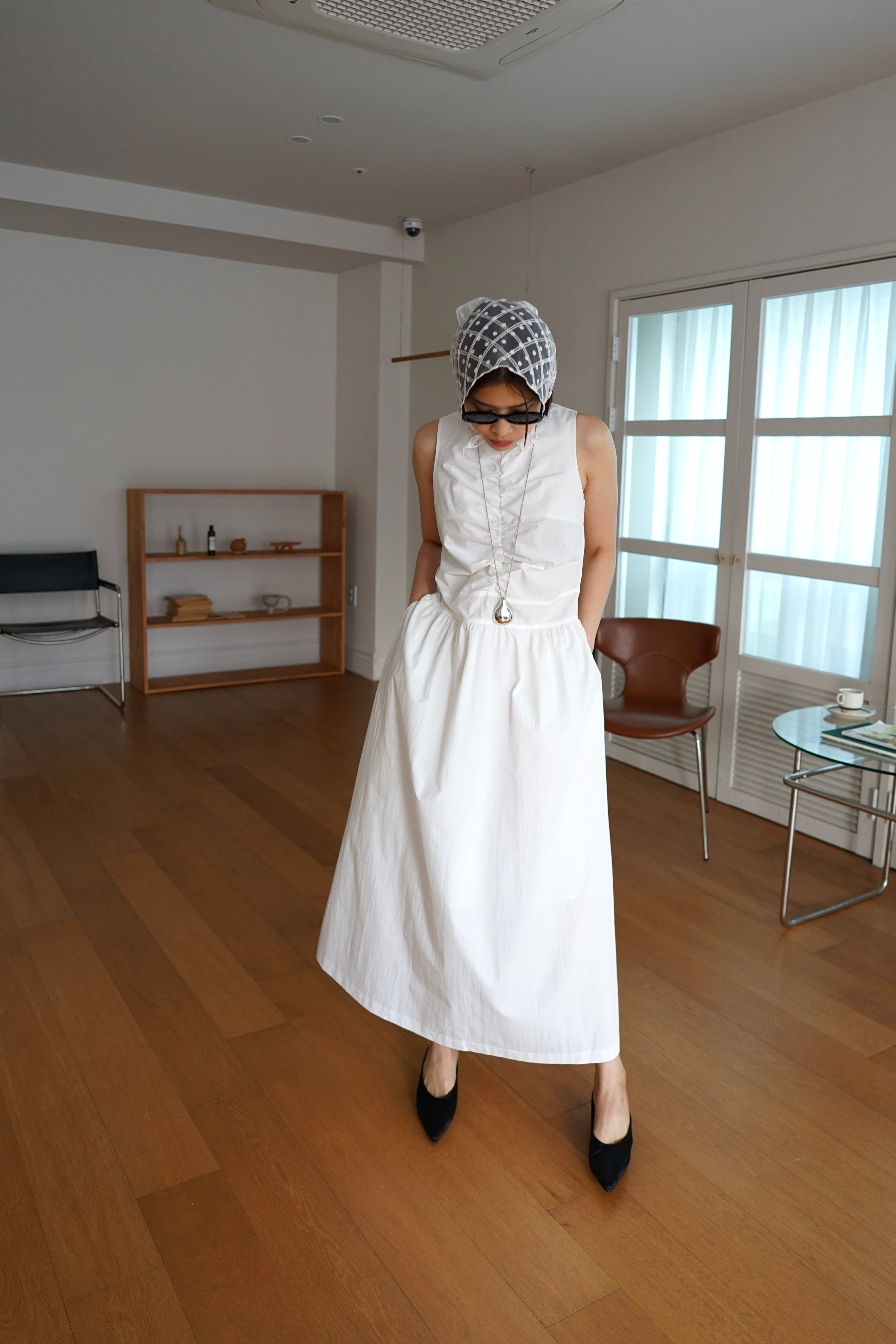 Nappa maxi dress