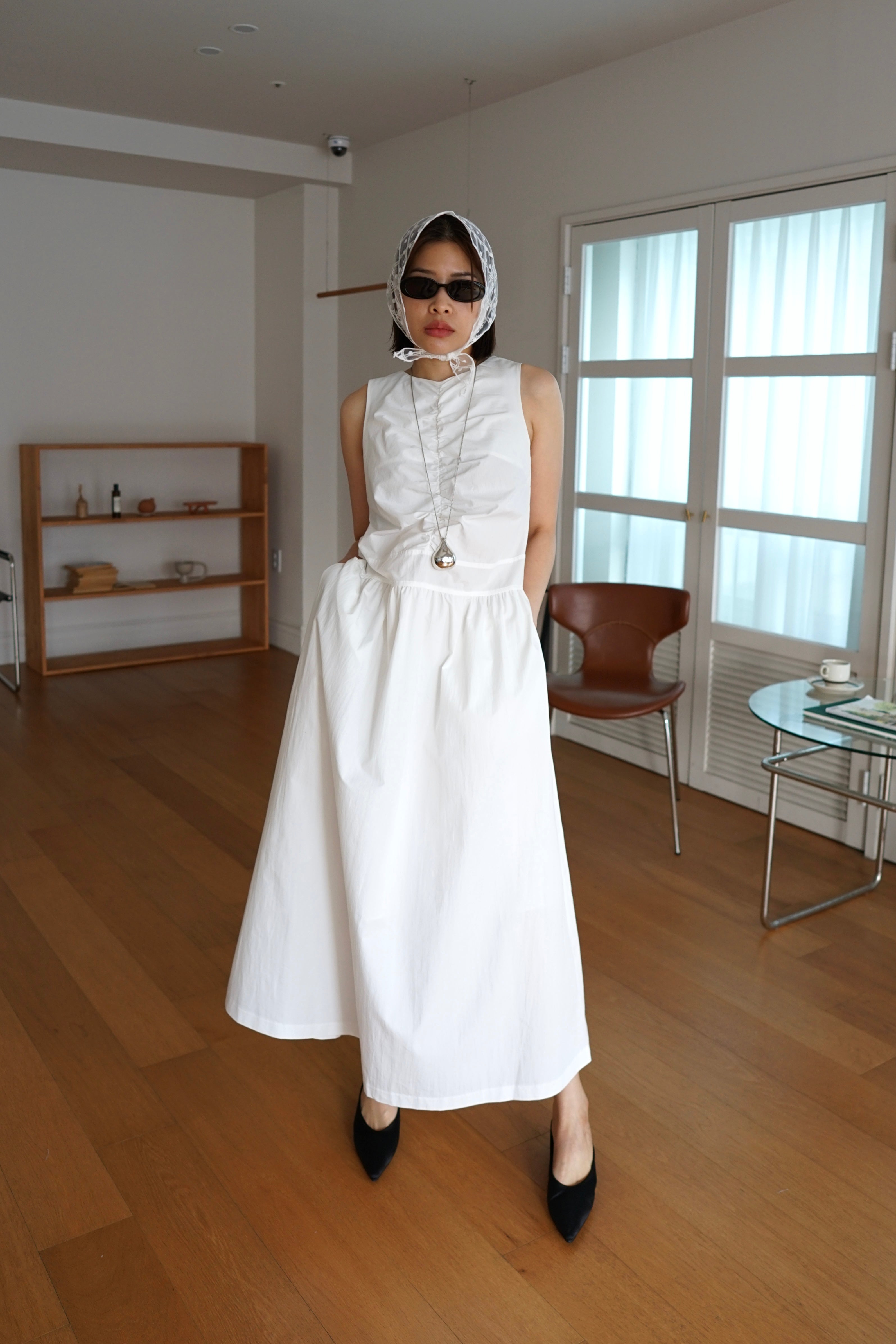 Nappa maxi dress
