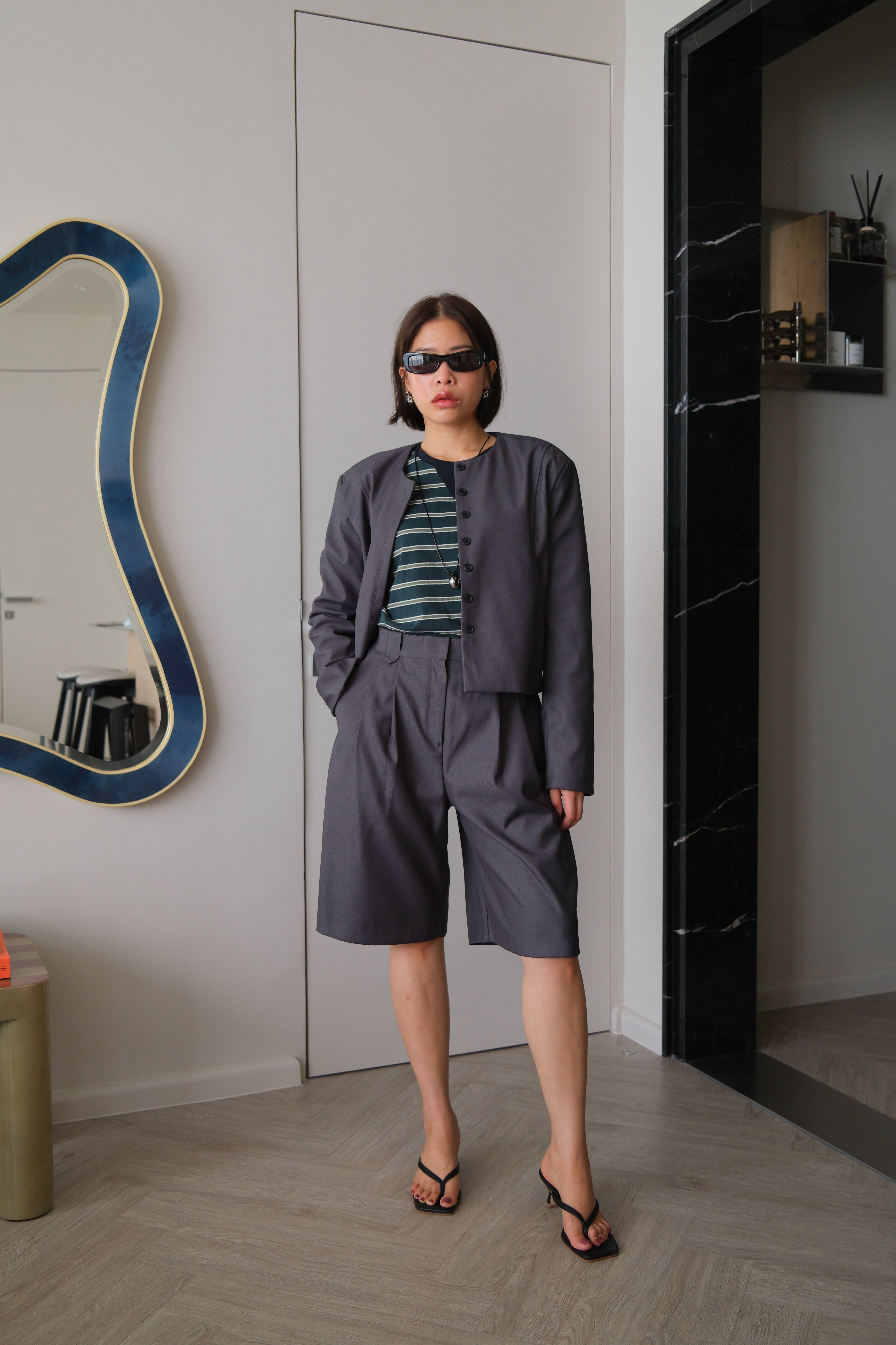 belt loop bermuda highwaist shorts