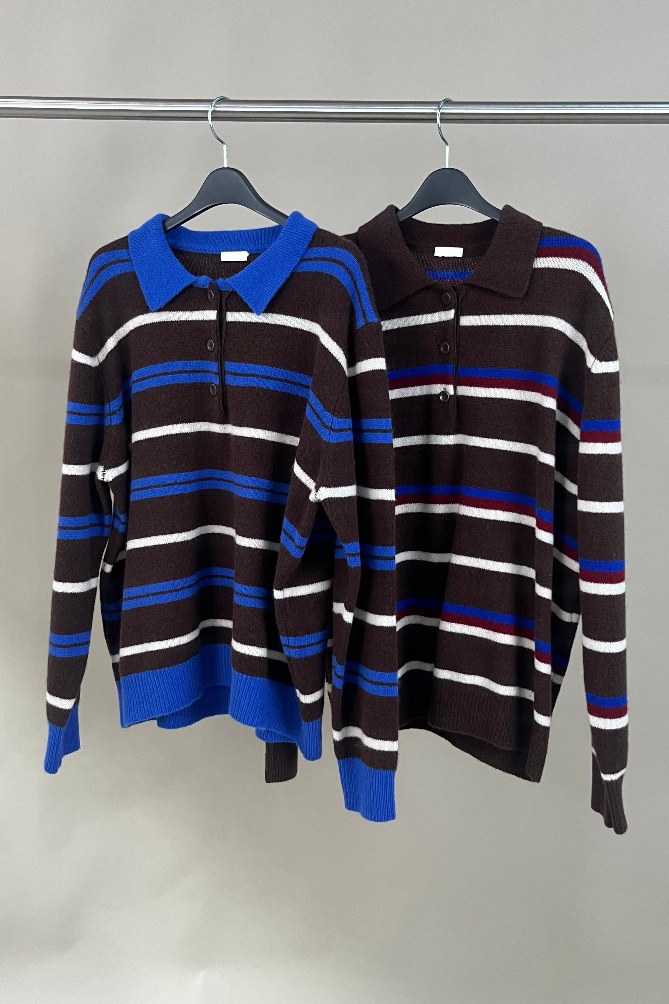 Yonni striped polo sweater