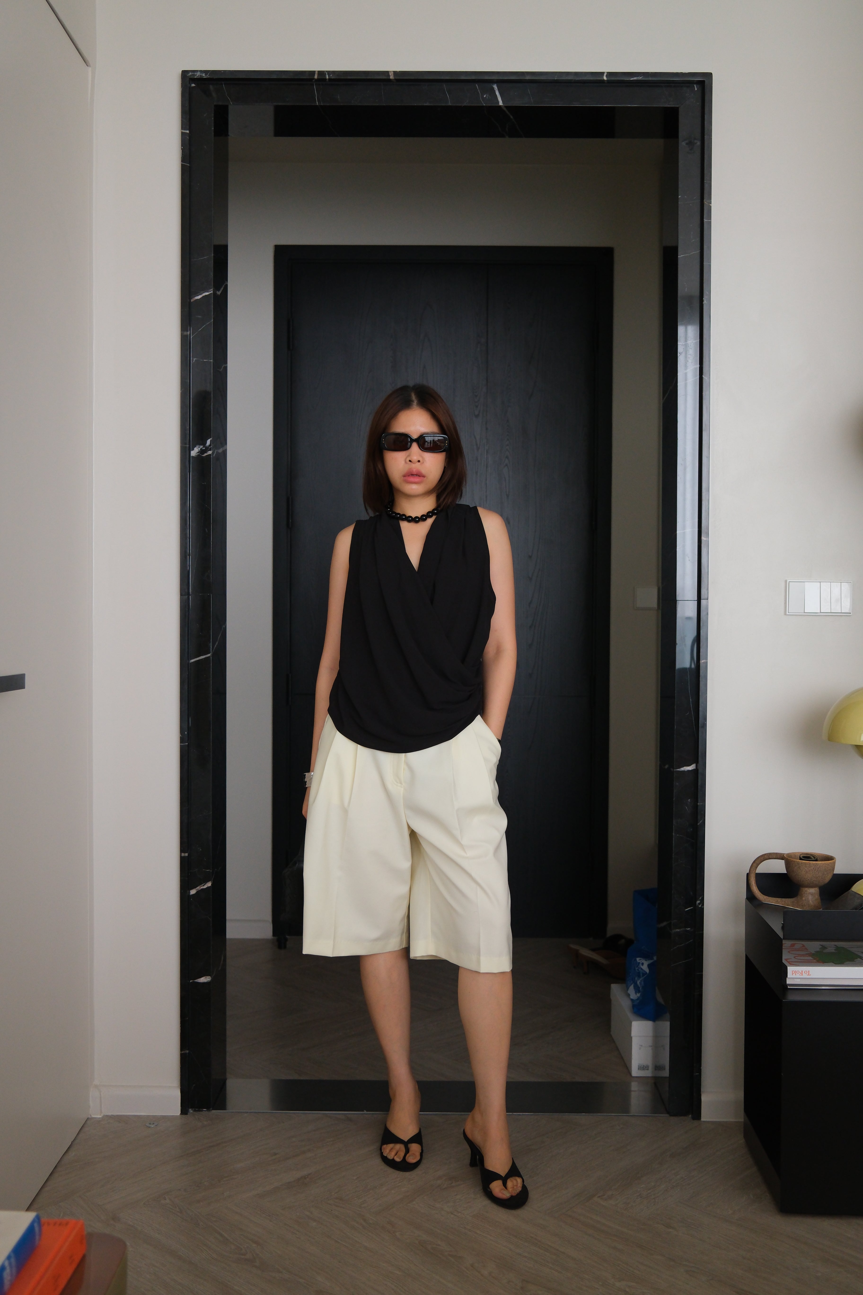 Jolie sheer wrap blouse