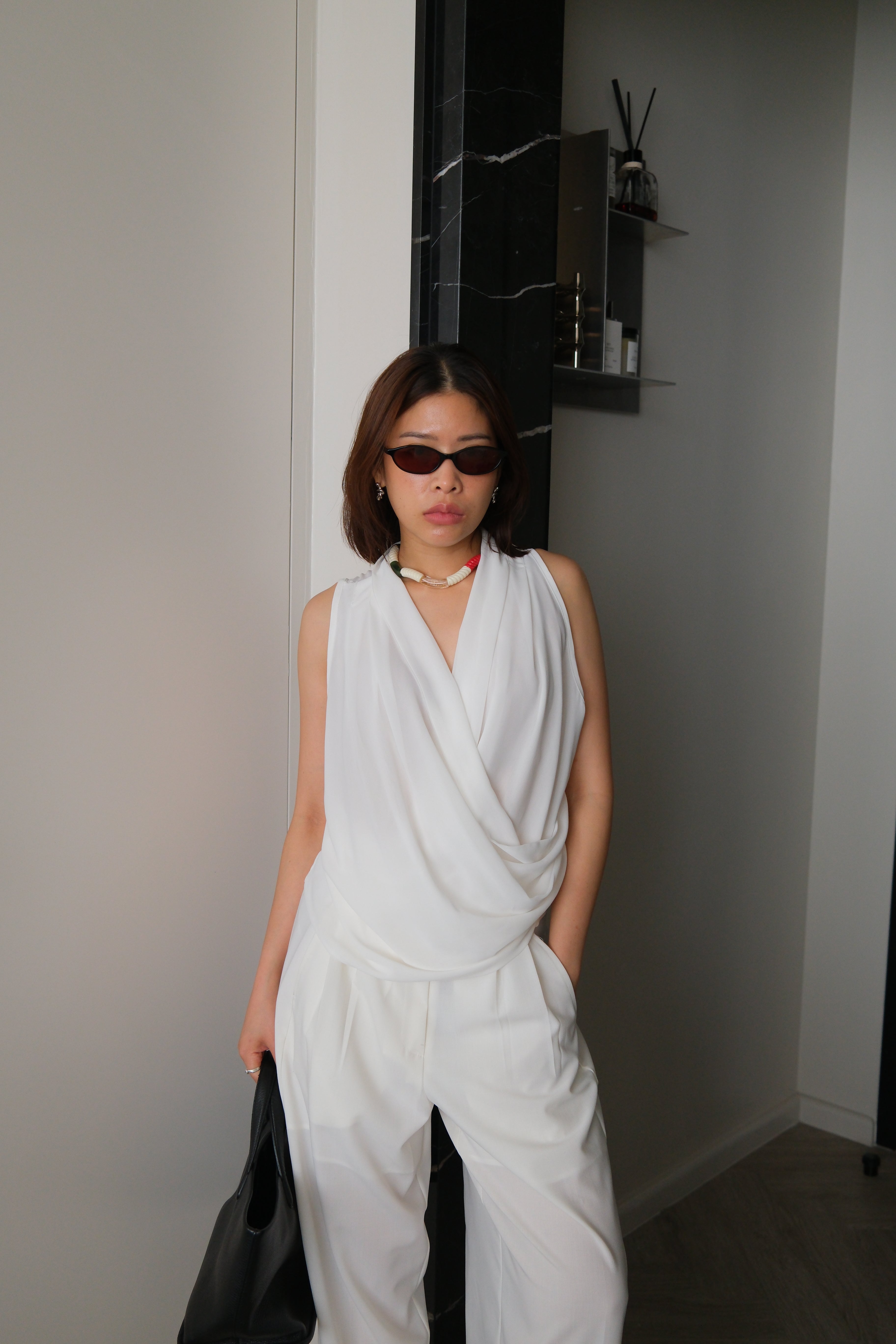 Jolie sheer wrap blouse
