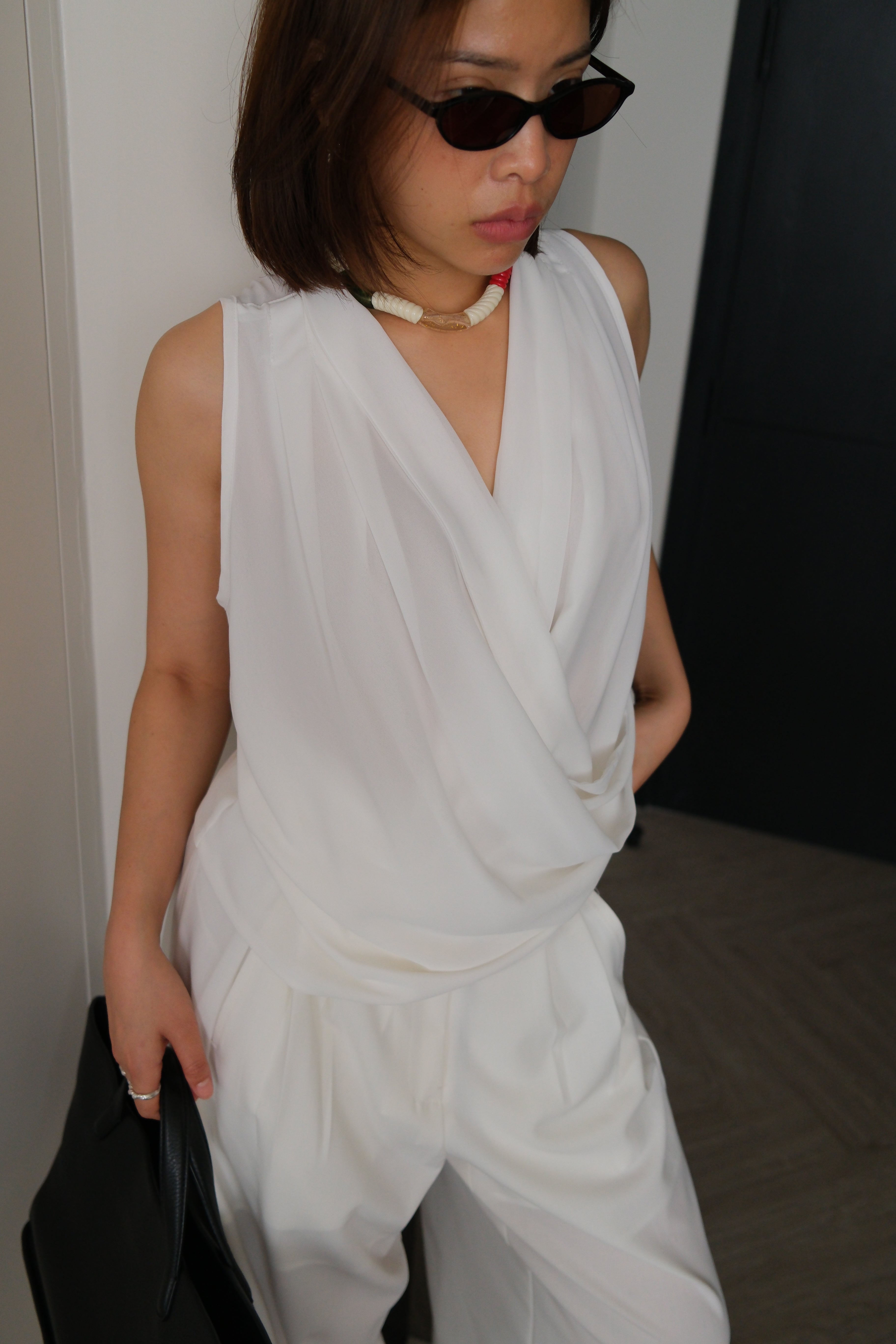 Jolie sheer wrap blouse