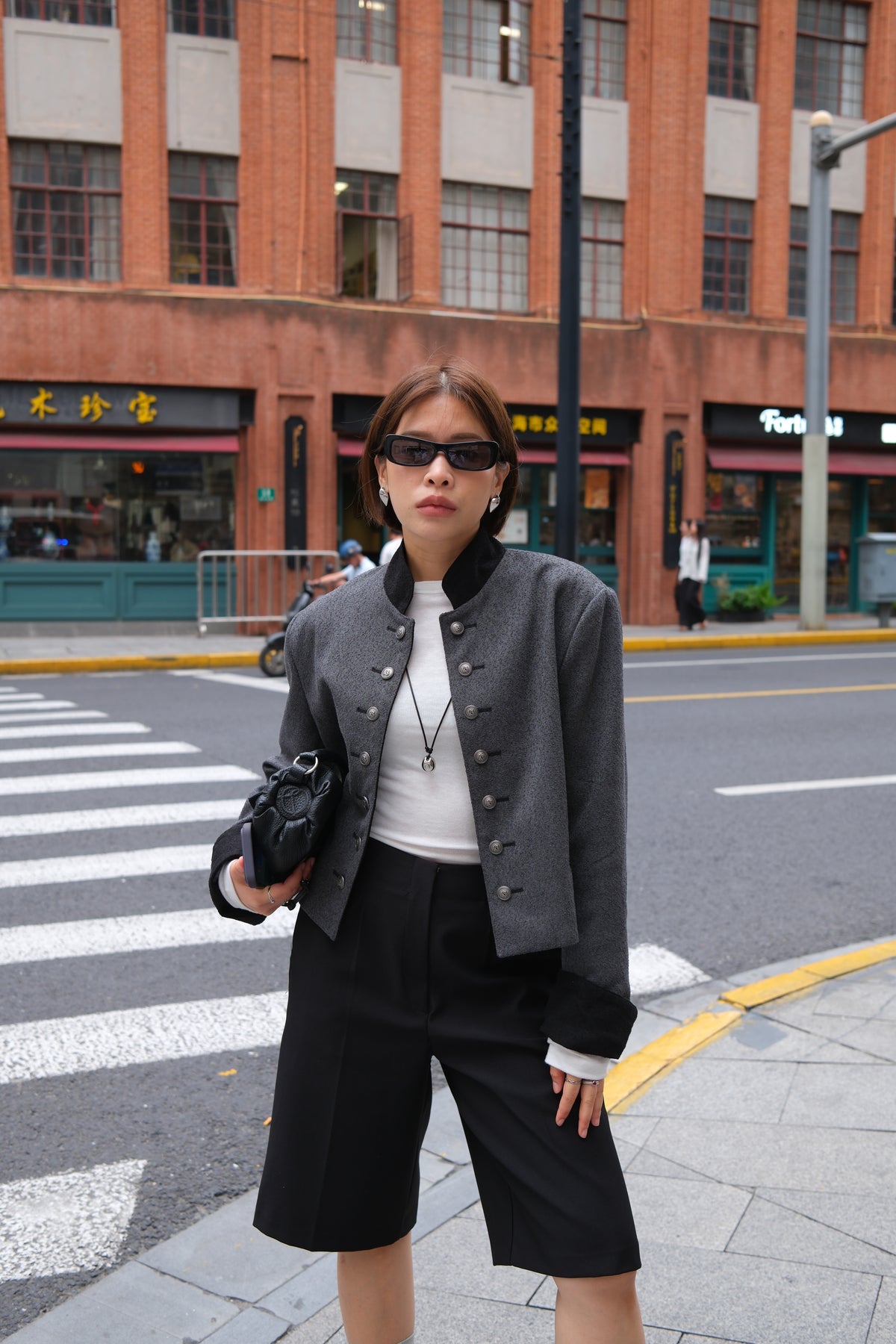 Sabine Military Button Open Jacket