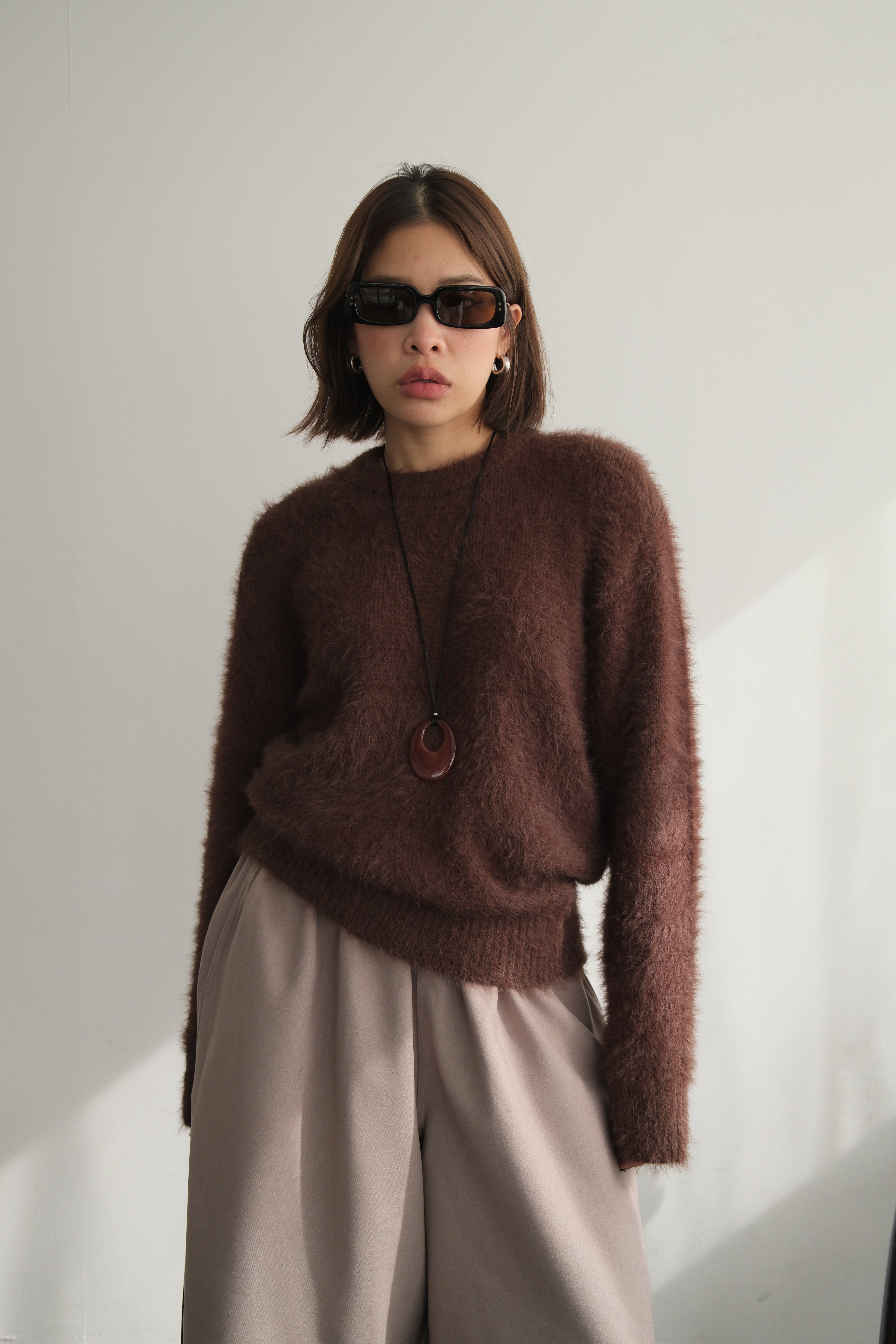 Holly fluffy knitted pullover