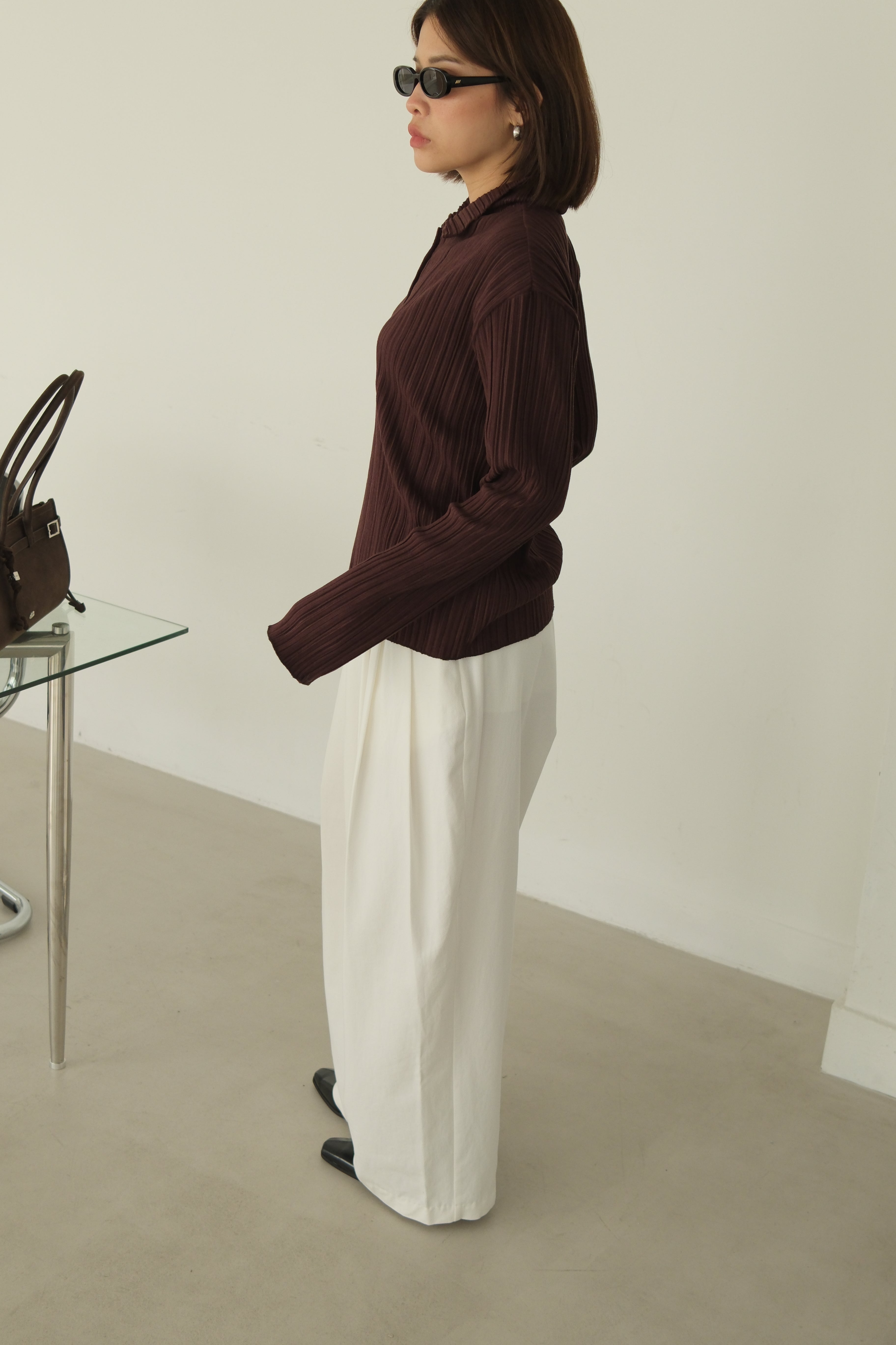 Glowny pleat polo top