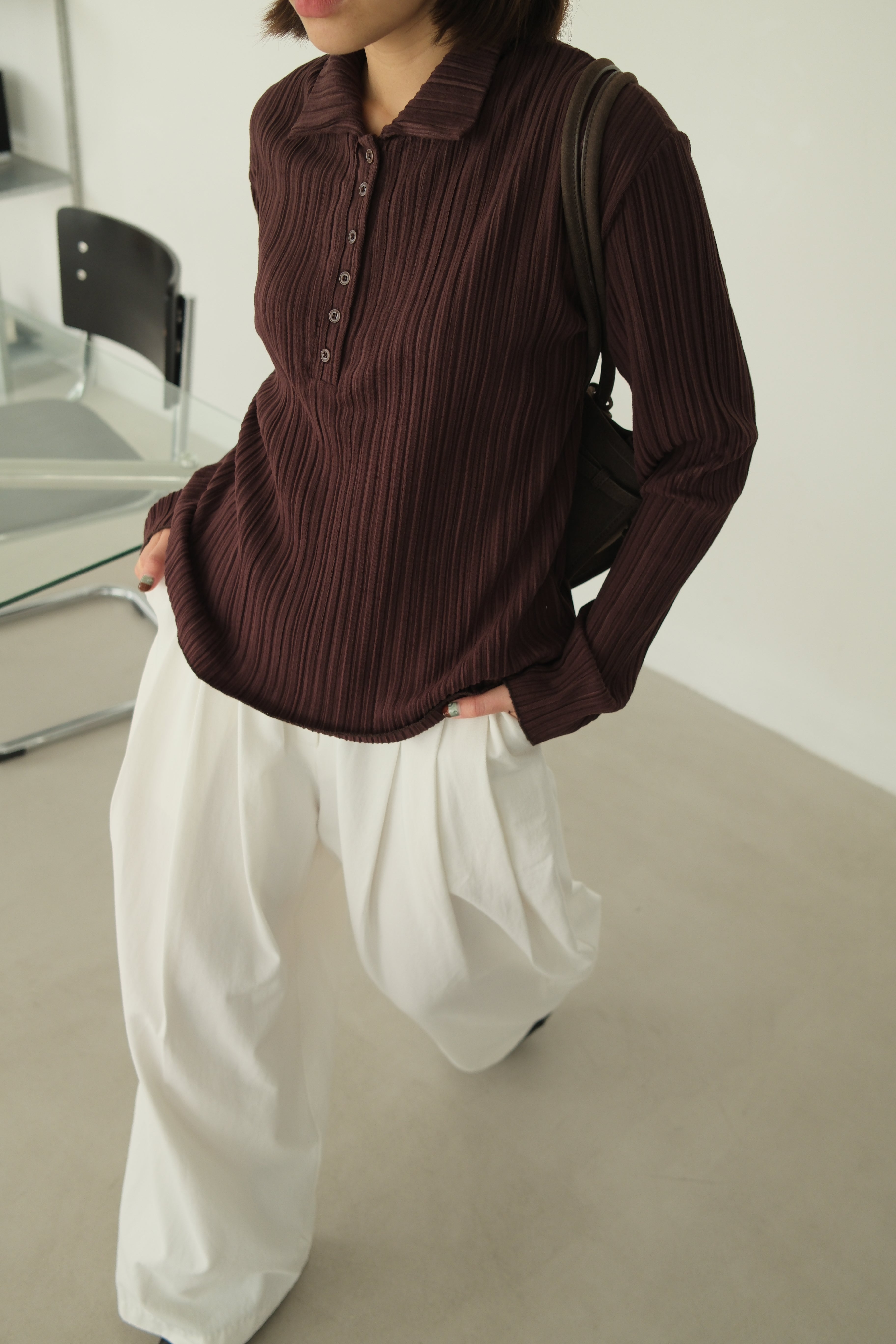 Glowny pleat polo top