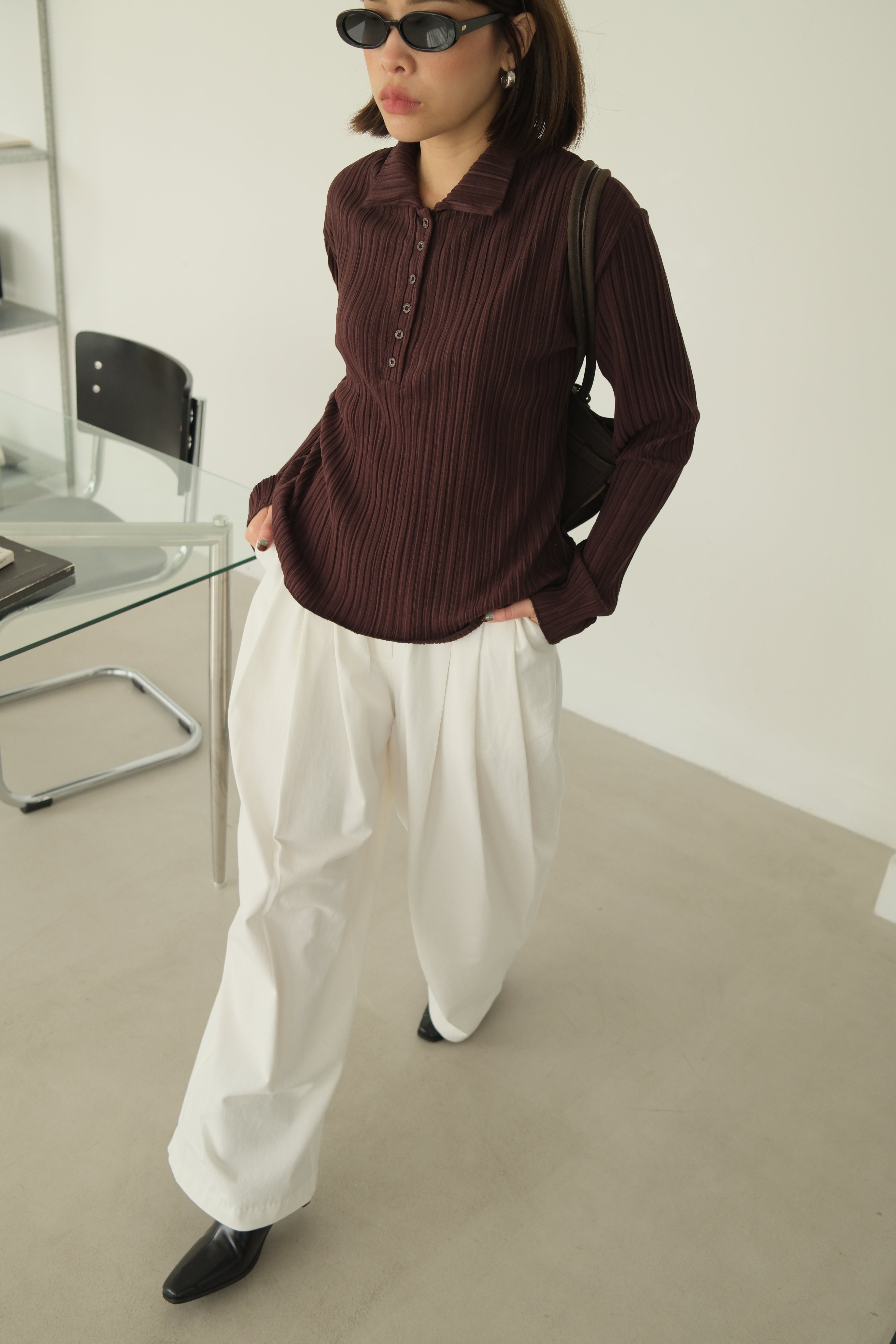 Polly elasticated waist wide leg pants