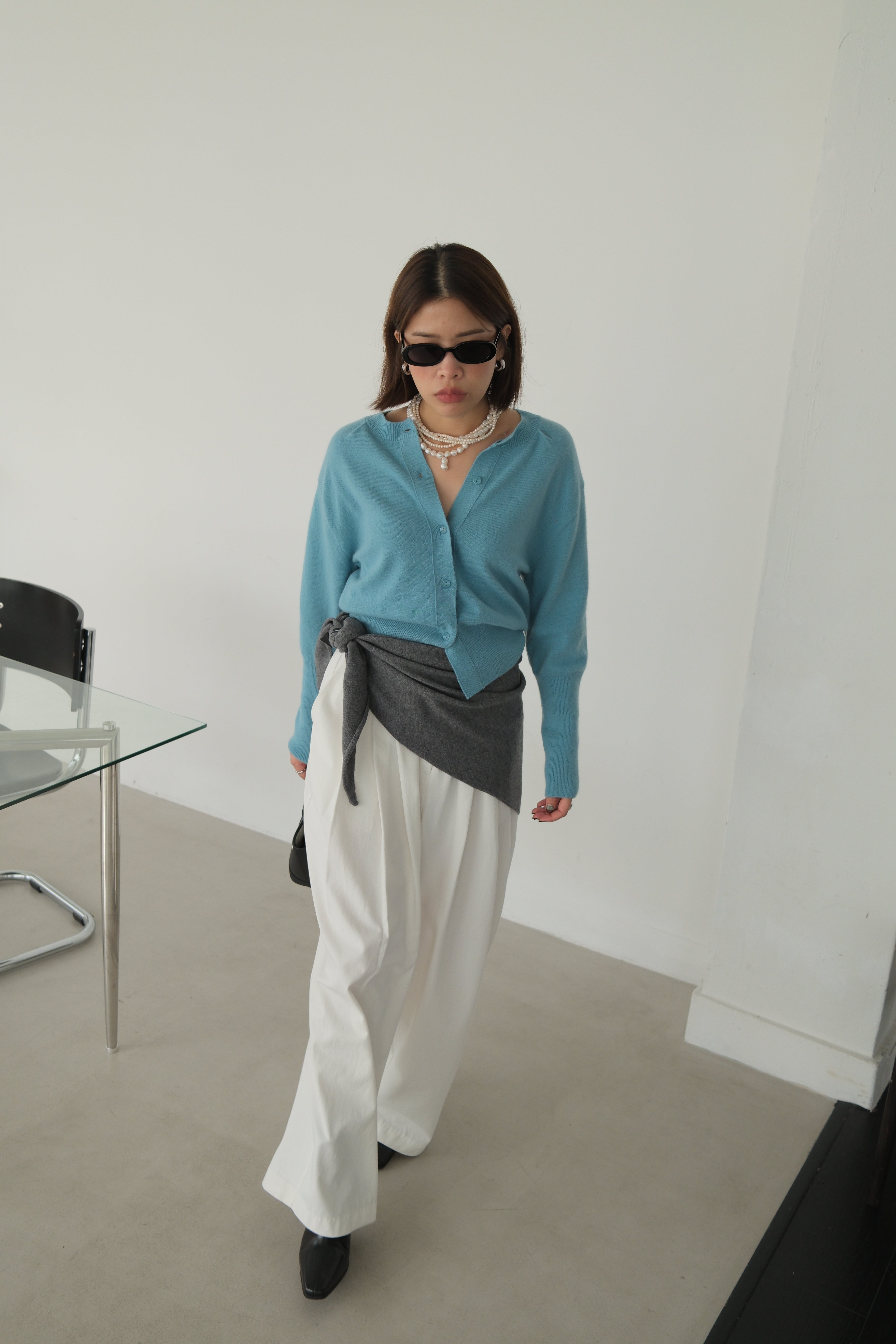 Polly elasticated waist wide leg pants