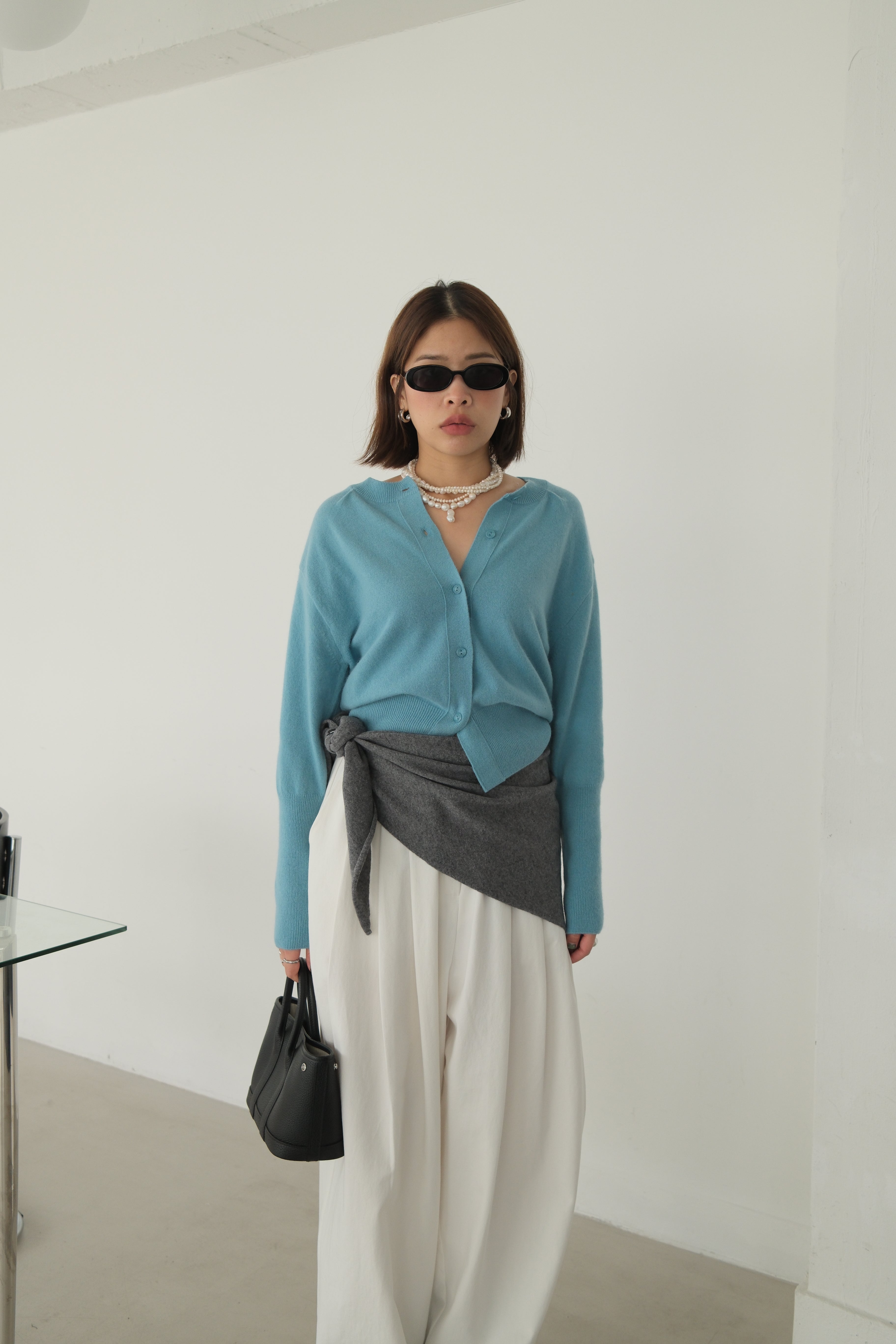 round neck cashmere cardigan