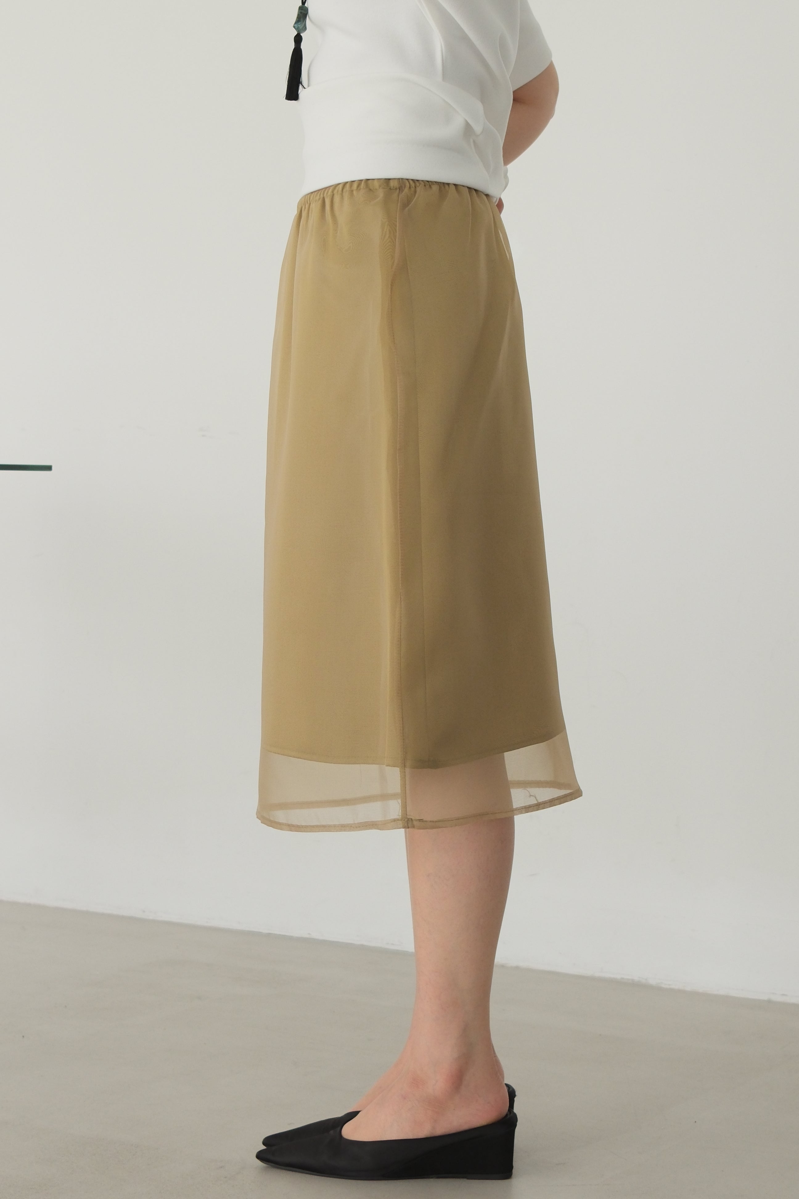 Sheran Sheer midi skirt