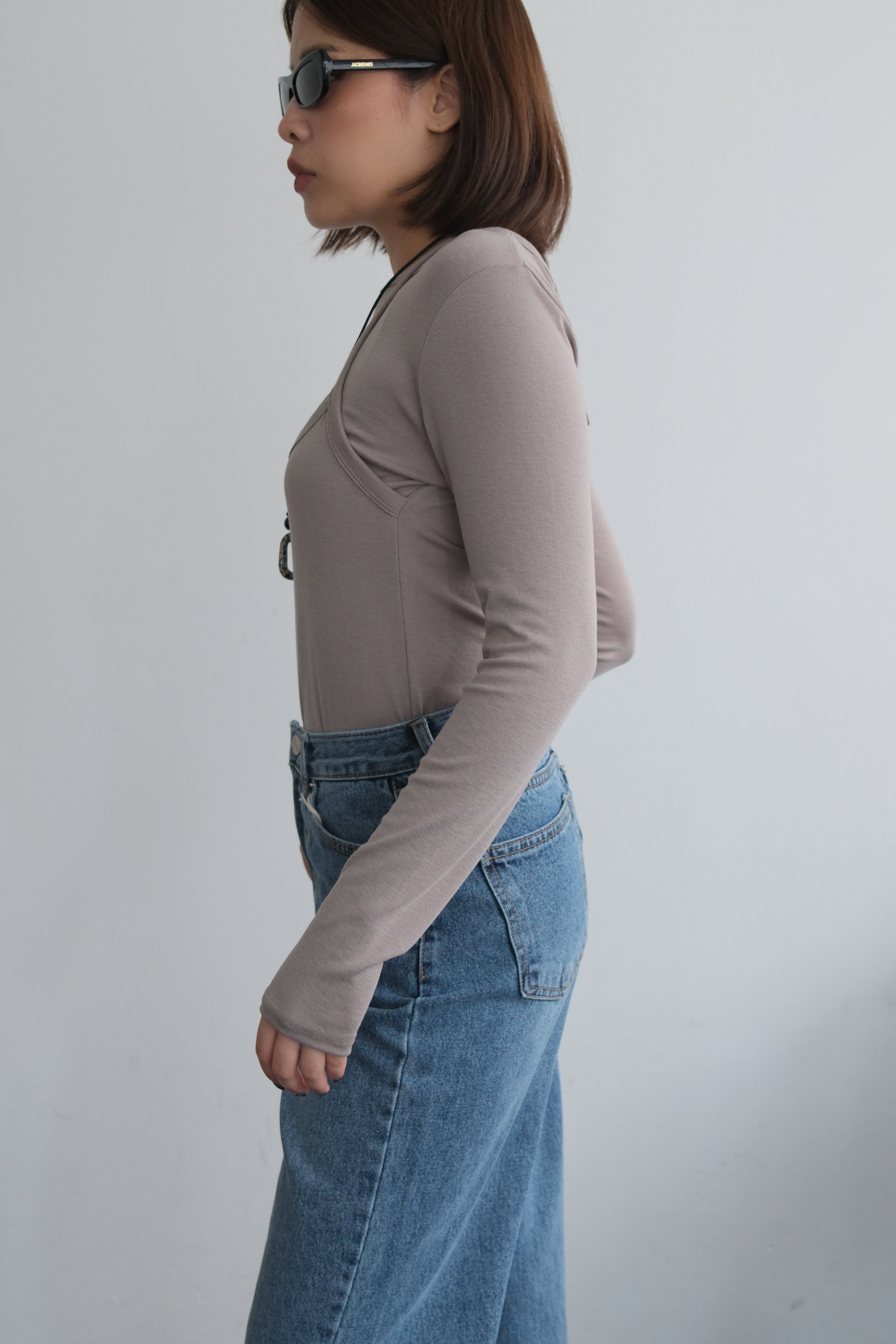 halter layered long-sleeve tee