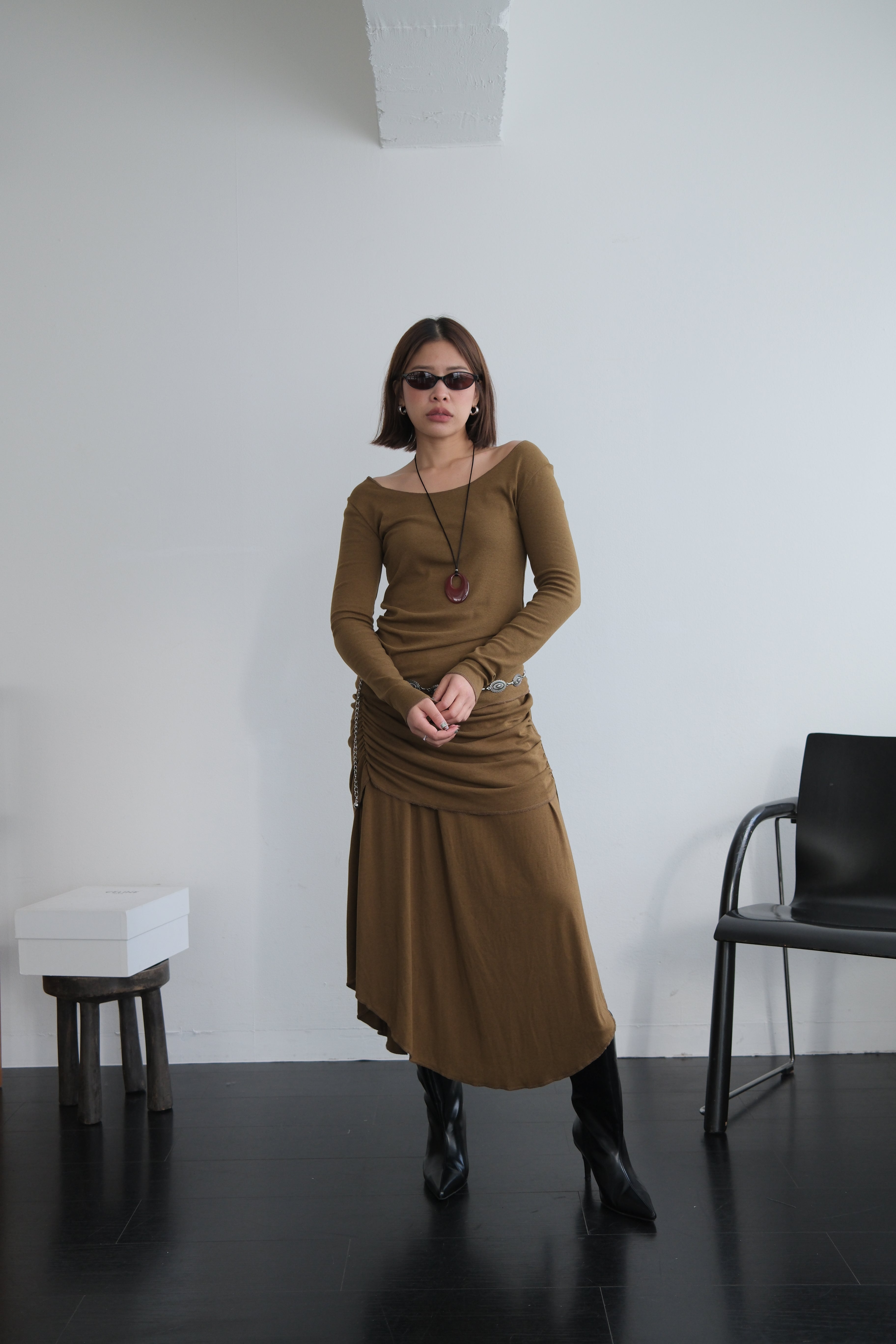 Evely unbalance skirt