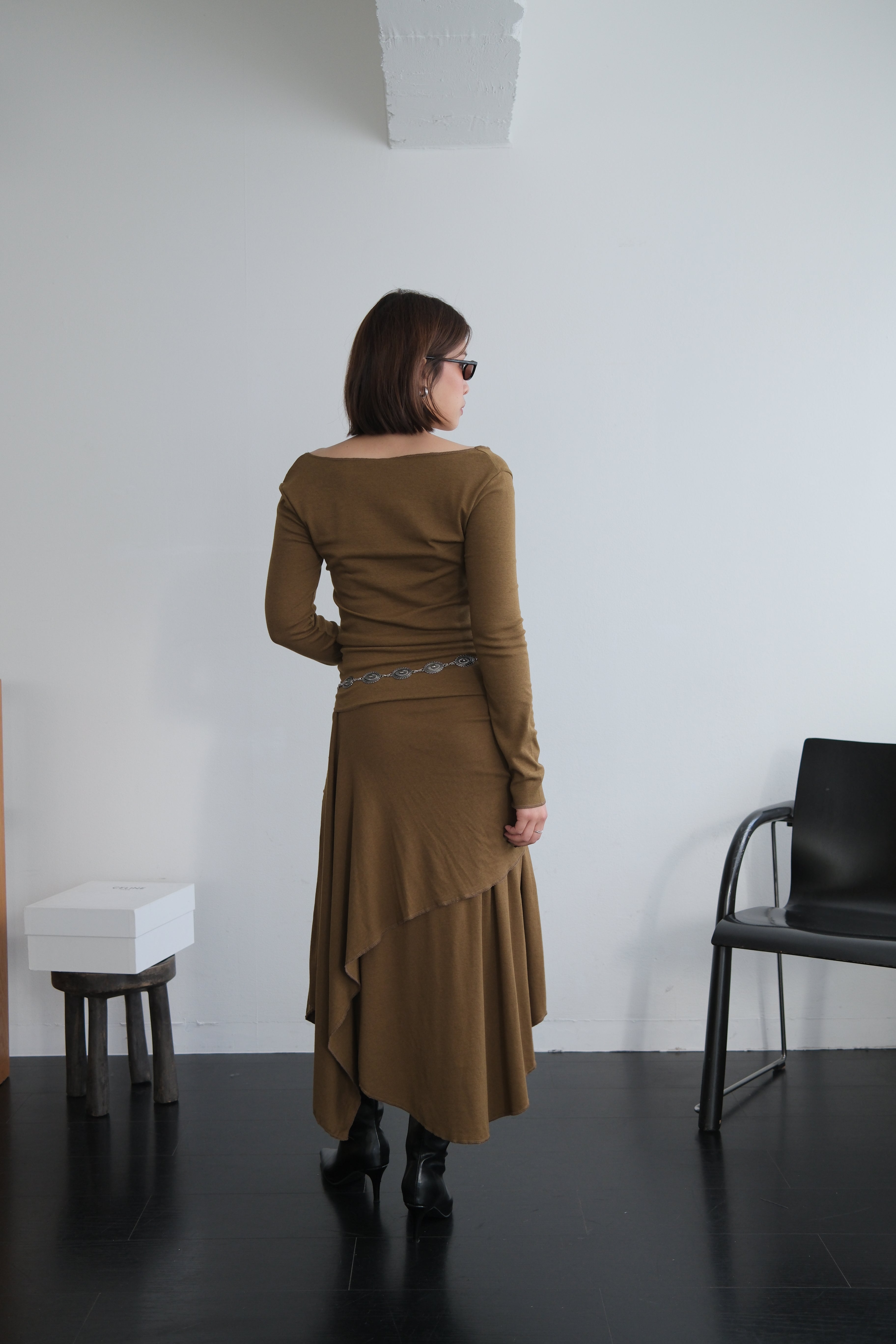 Evely unbalance skirt