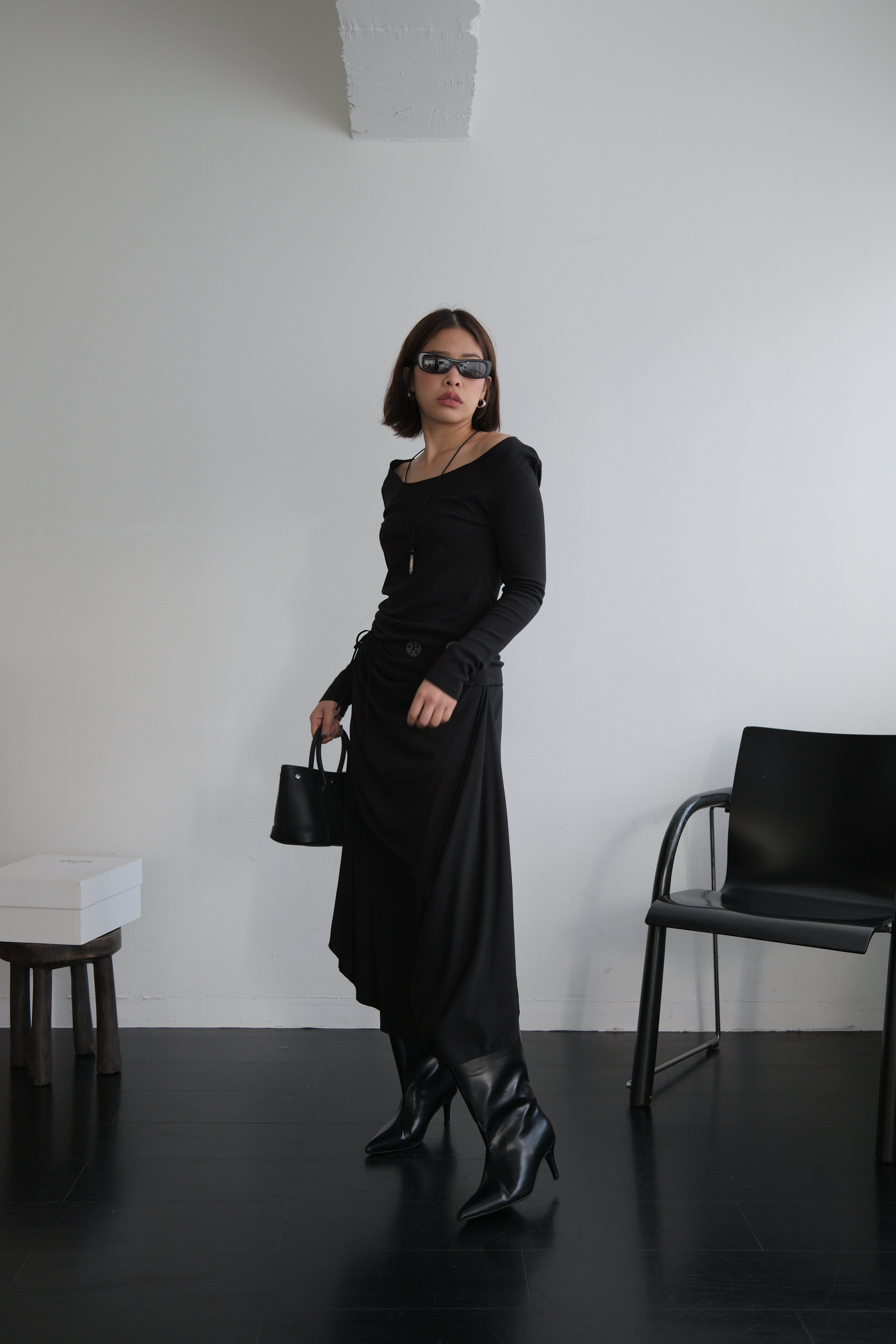 Evely unbalance skirt