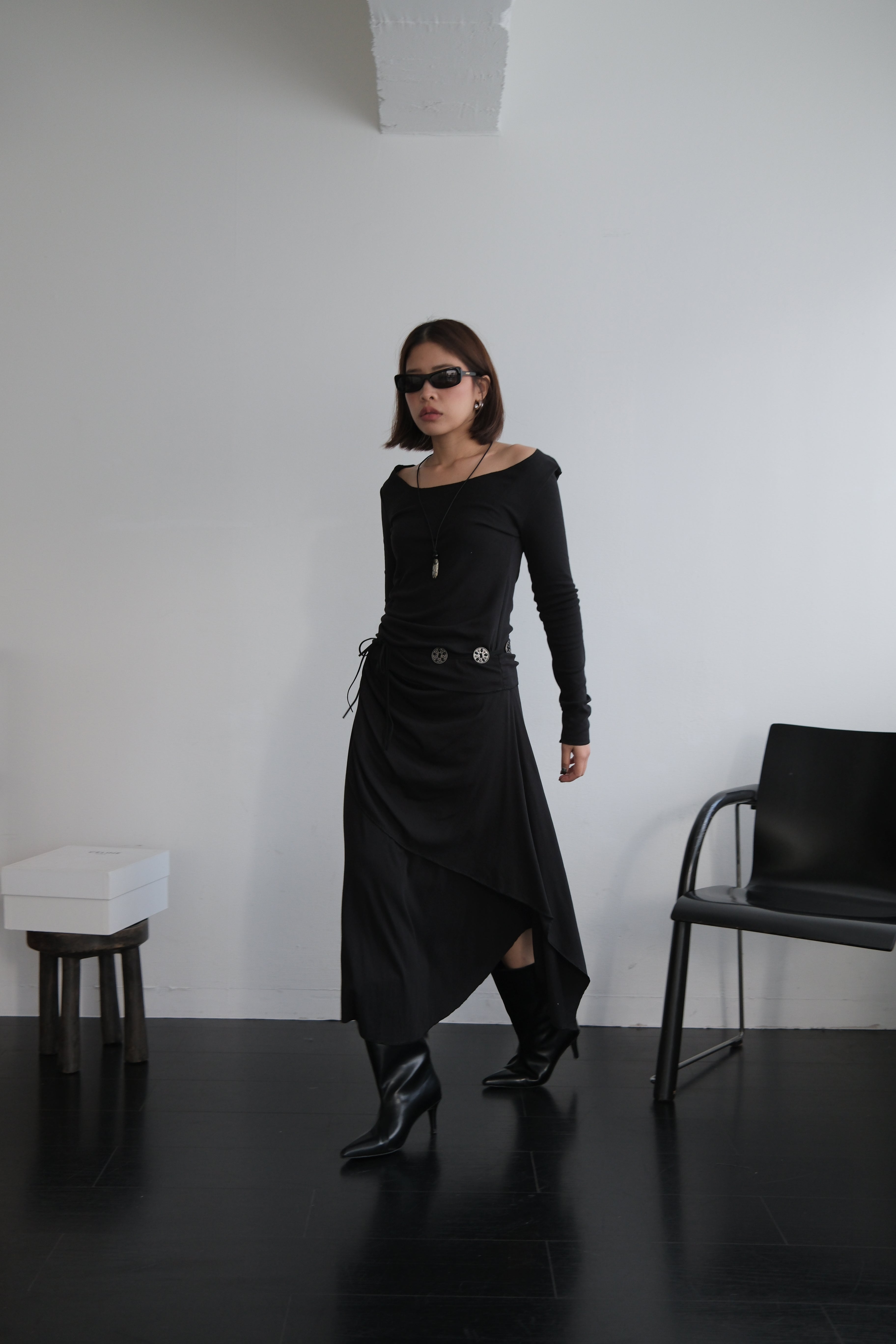 Evely unbalance skirt